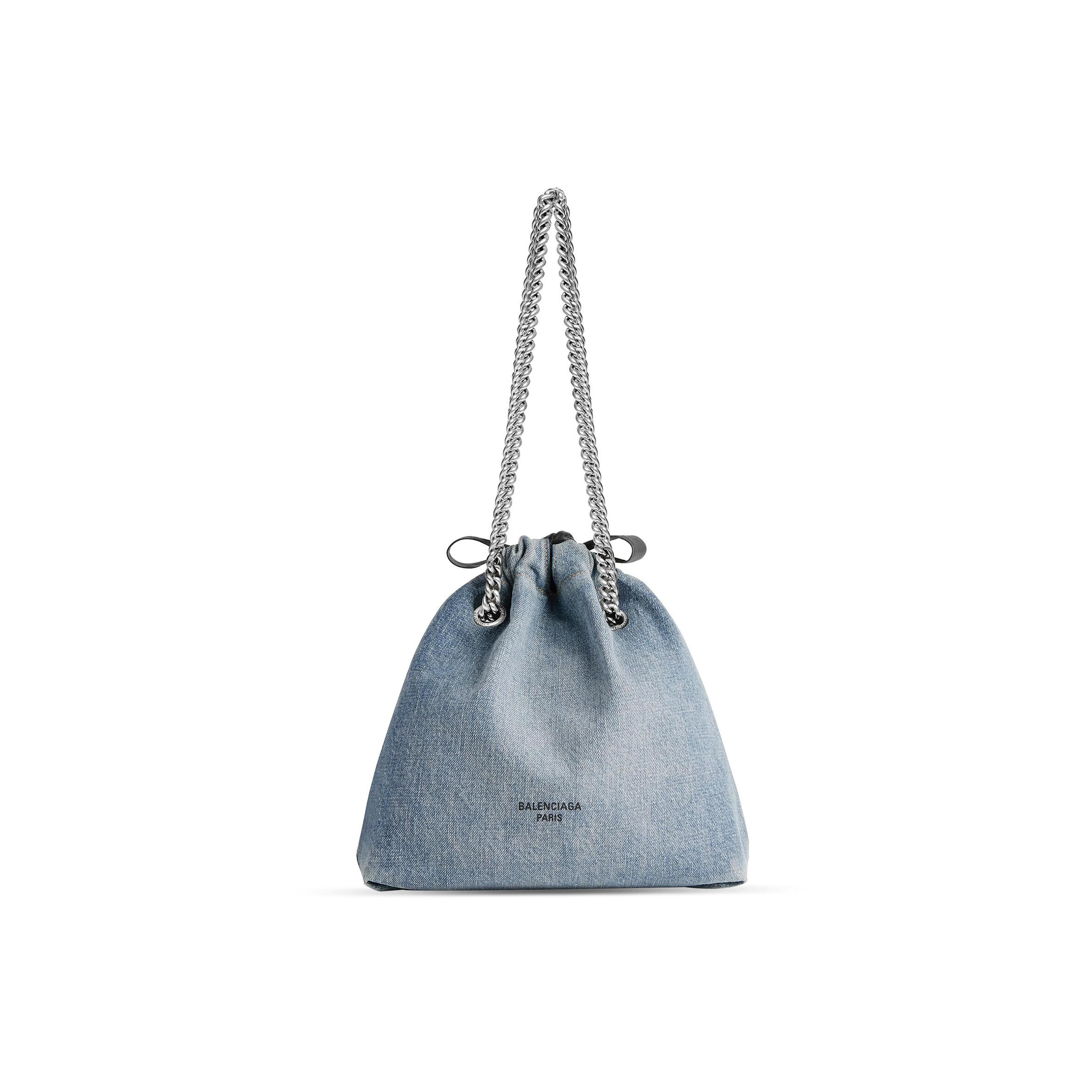 Ba1en*iaga WOMEN'S CRUSH TOTE BAG IN SMALL DENIM 7429422AAYA4661 (25.9*23.9*9.9cm) Master Quality