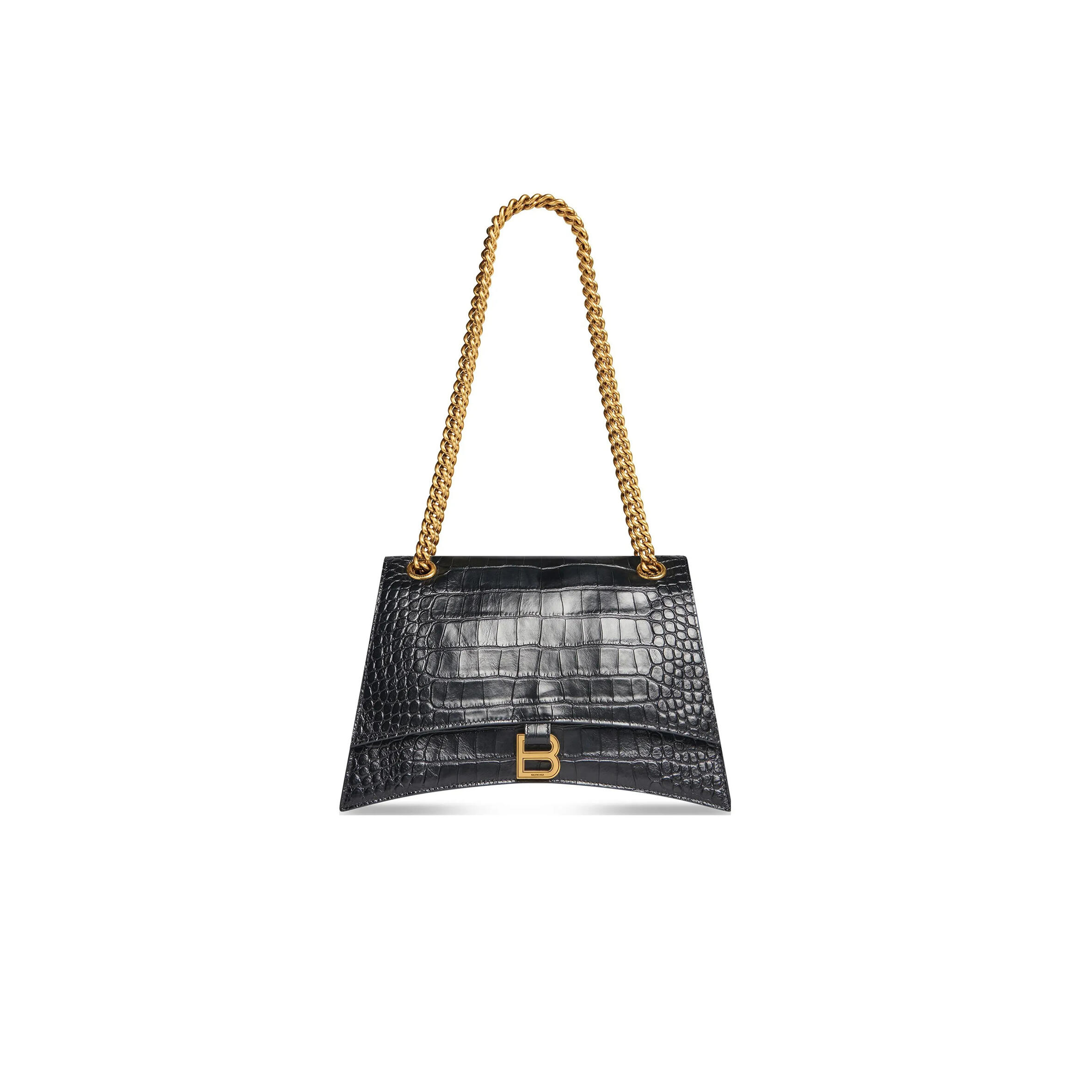 Ba1en*iaga WOMEN'S CRUSH CHAIN BAG MEDIUM IN BLACK 716393210IX1000 (31*19.8*6.9cm) Master Quality