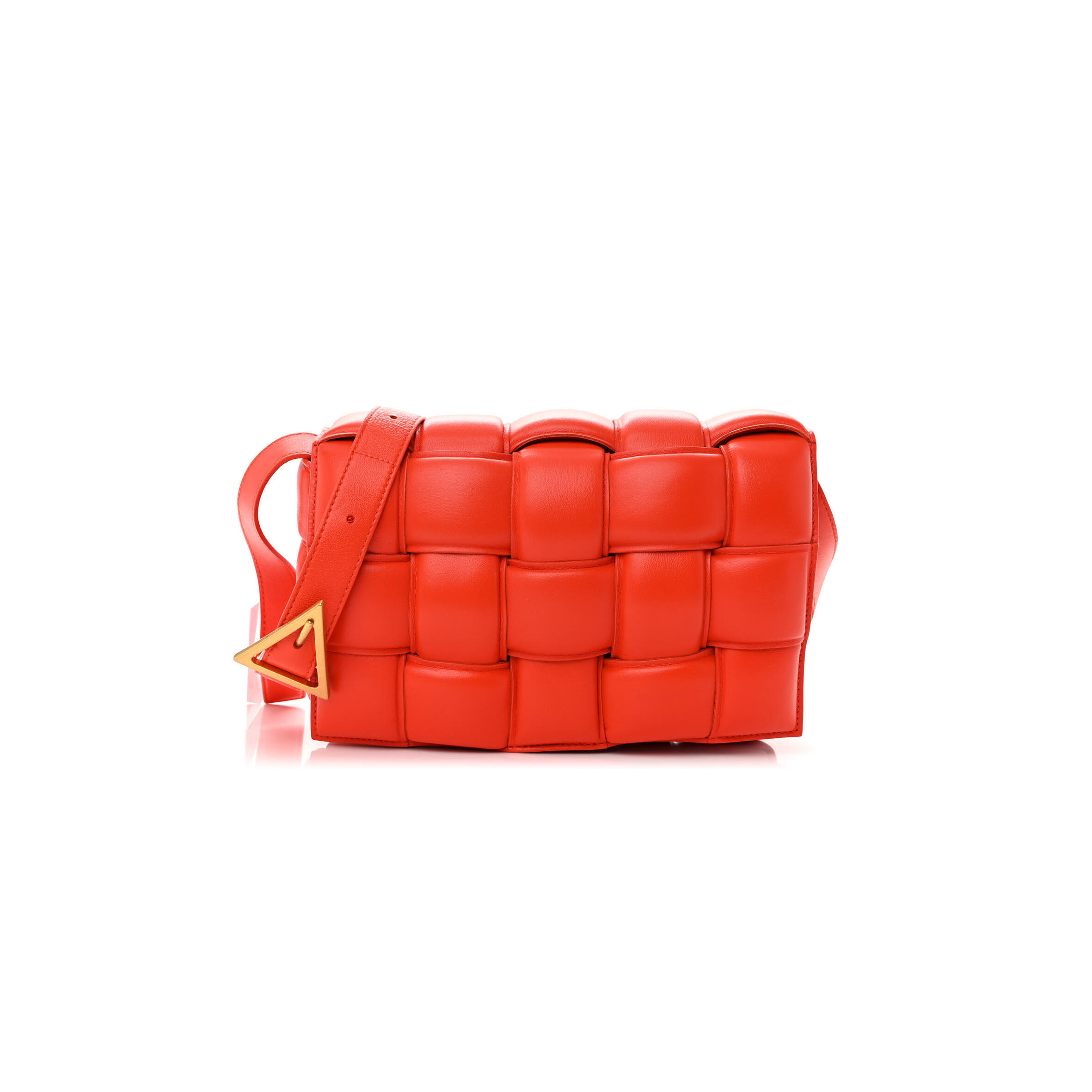 B0tt*ga Ven*ta NAPPA MAXI INTRECCIO PADDED CASSETTE CROSSBODY BAG SUNBURST  (26*18*8cm) Master Quality