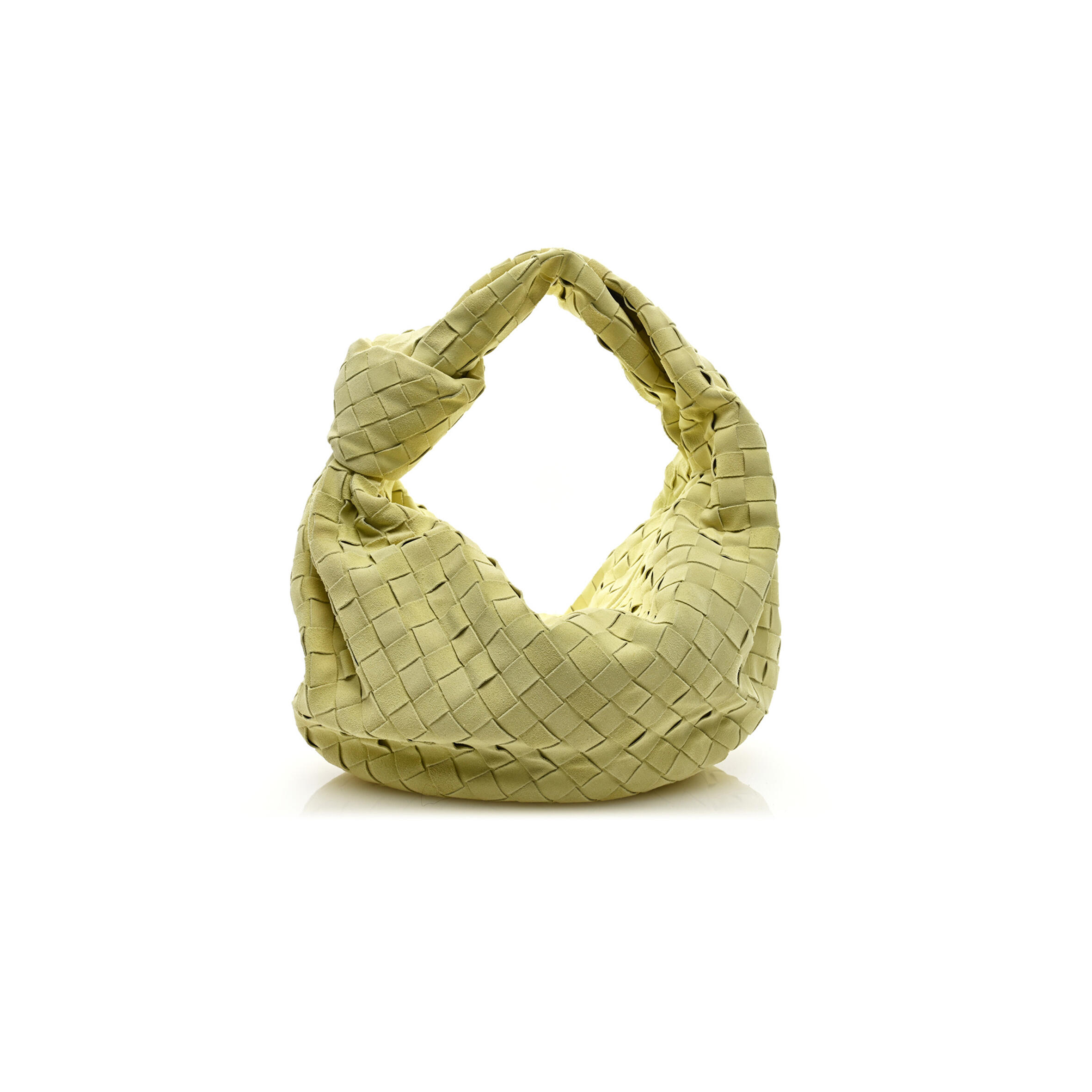 B0tt*ga Ven*ta SUEDE CALFSKIN INTRECCIATO TEEN JODIE HOBO LEMON WASH (38*25*8cm) Master Quality