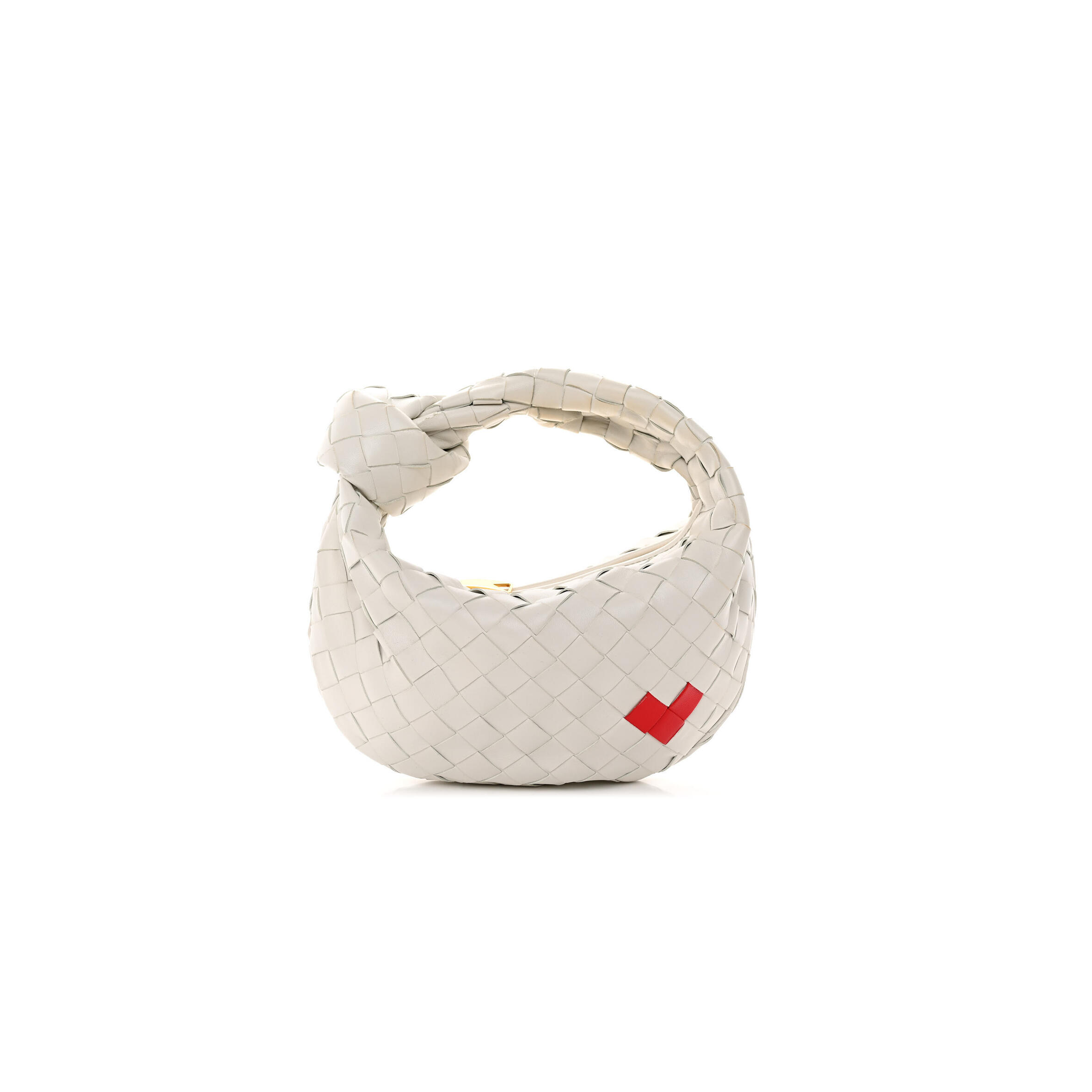 B0tt*ga Ven*ta NAPPA INTRECCIATO MINI HEART JODIE WHITE (25*13*8cm) Master Quality