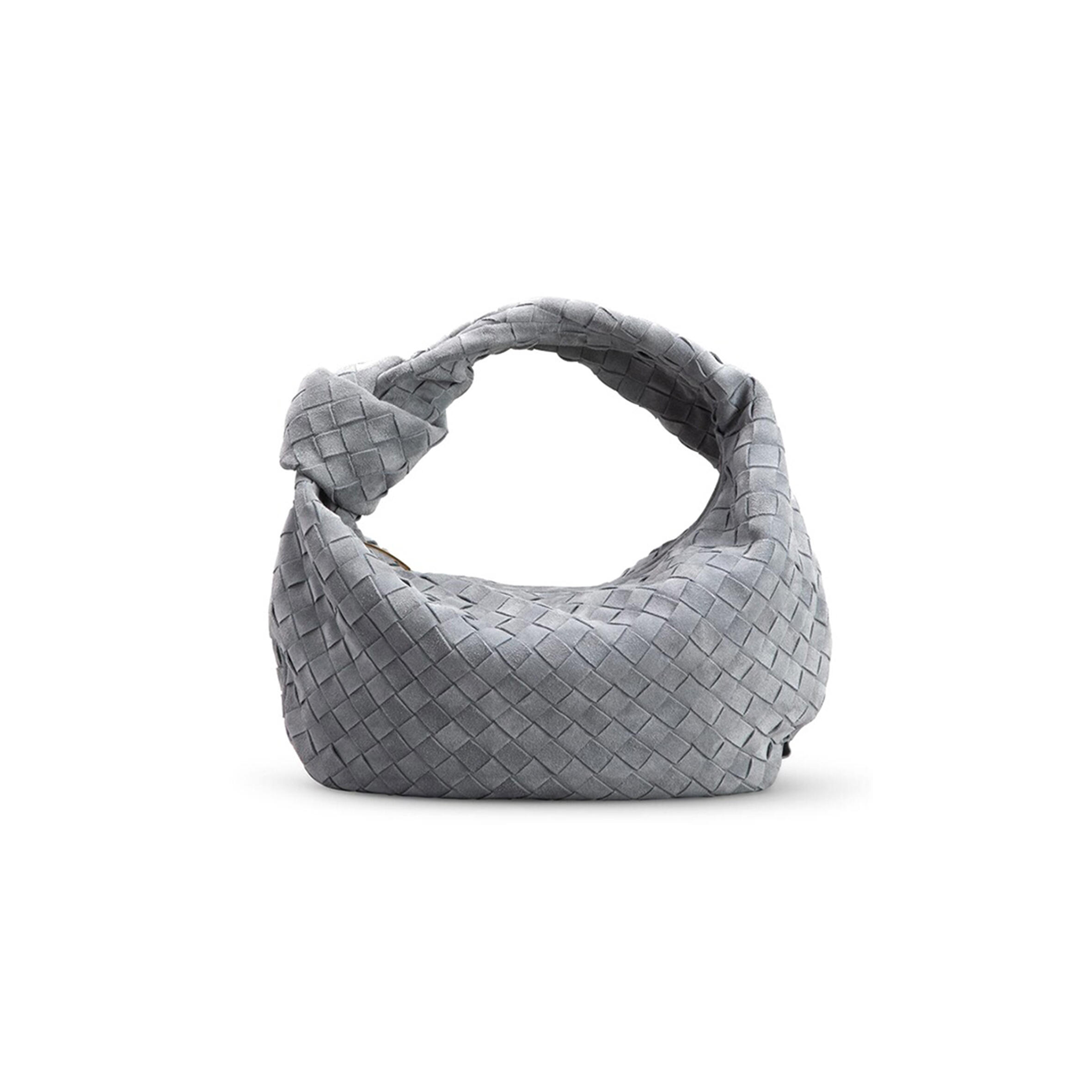 B0tt*ga Ven*ta JODIE TEEN INTRECCIATO CASHMERE SUEDE SHOULDER BAG 600261 (48*40*16cm) Master Quality