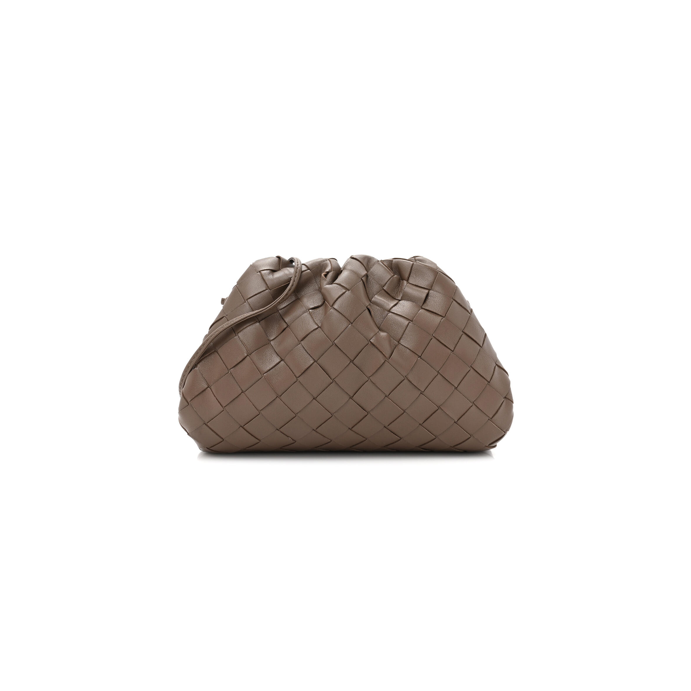 B0tt*ga Ven*ta NAPPA INTRECCIATO THE MINI POUCH TAUPE GREY 1442829 (22*11*5cm) Master Quality