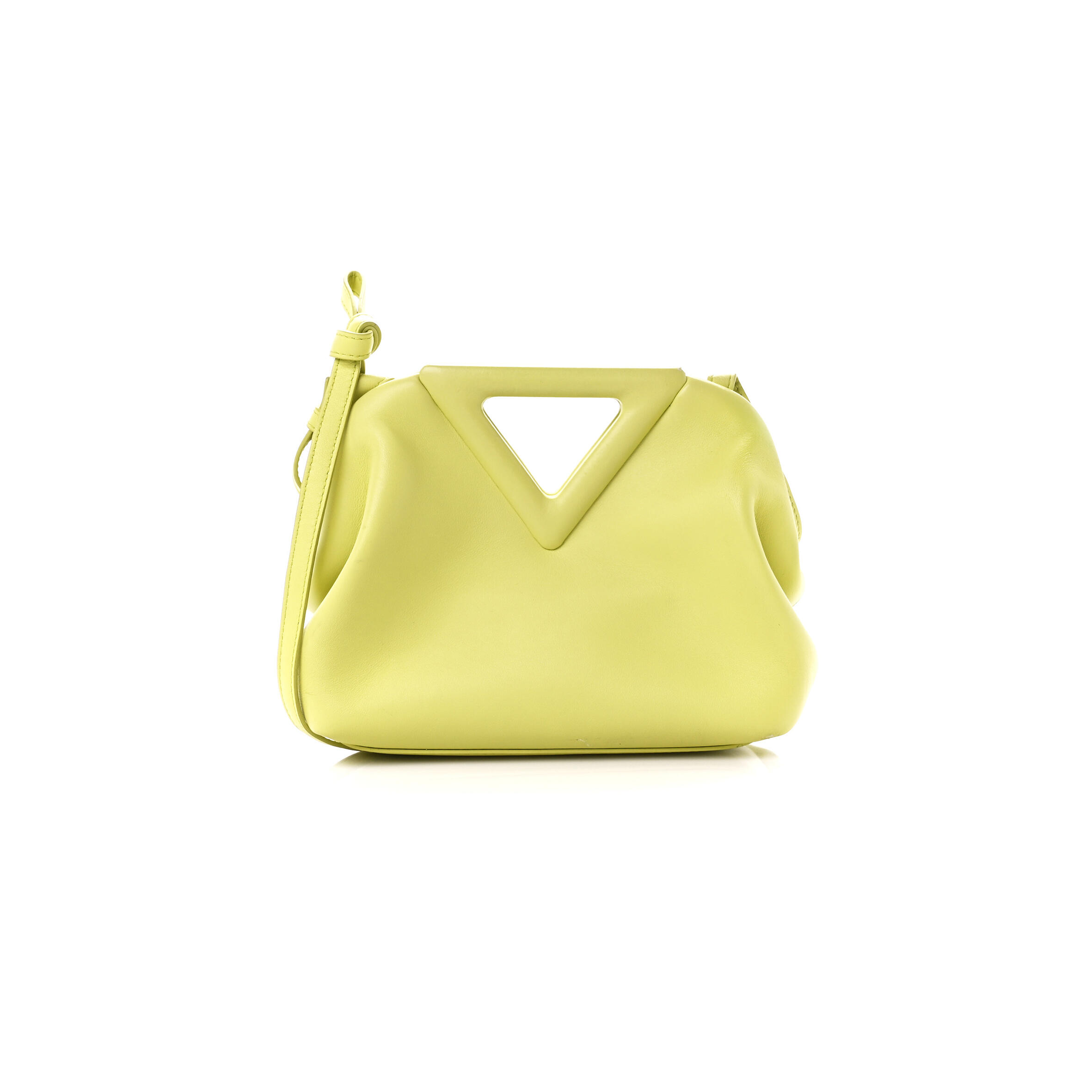 B0tt*ga Ven*ta CALFSKIN SMALL THE POINT TRIANGLE BAG SEAGRASS 1413556 (20*18*8cm) Master Quality