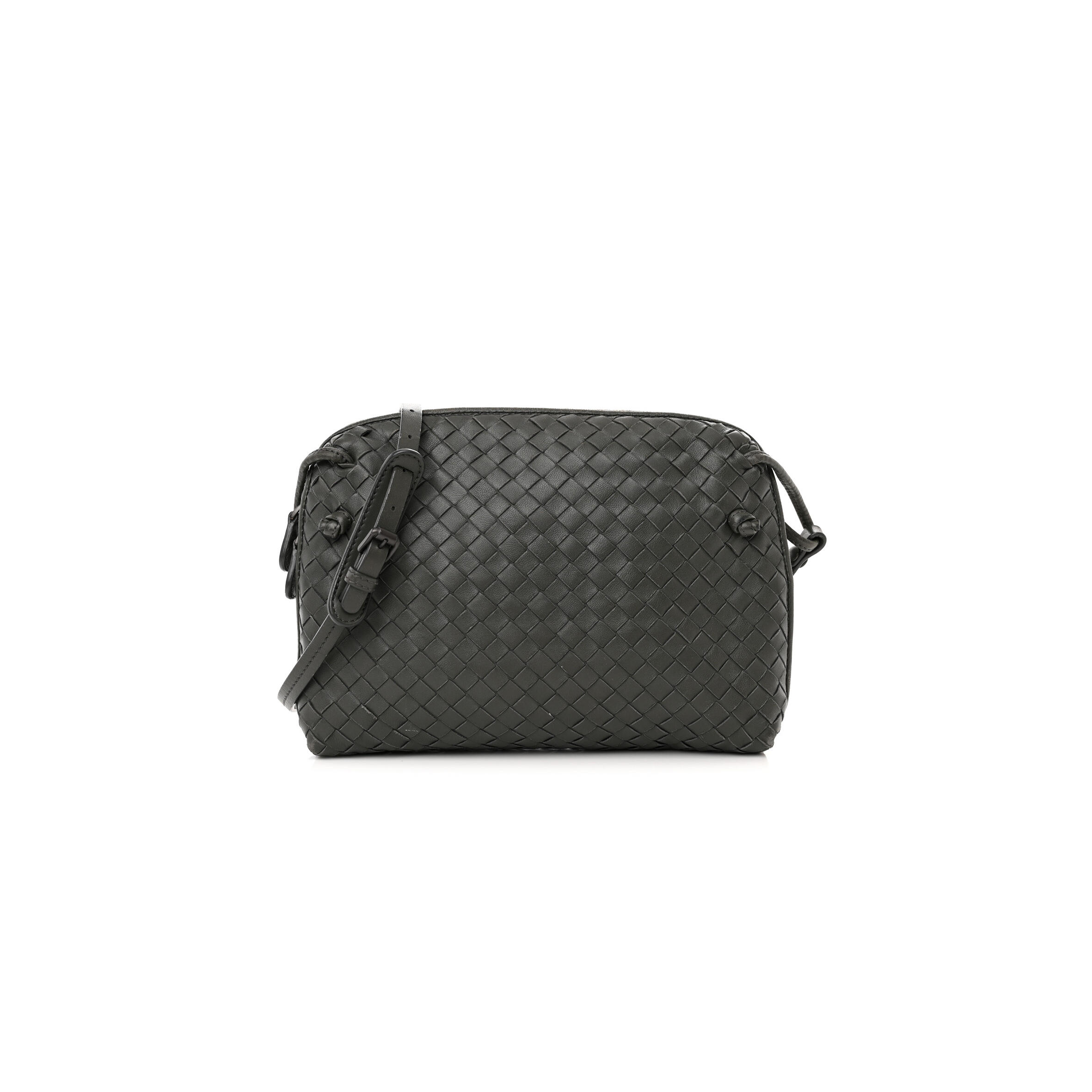 B0tt*ga Ven*ta NAPPA INTRECCIATO NODINI CROSSBODY MESSENGER NEW LIGHT GREY  (23*19*5cm) Master Quality