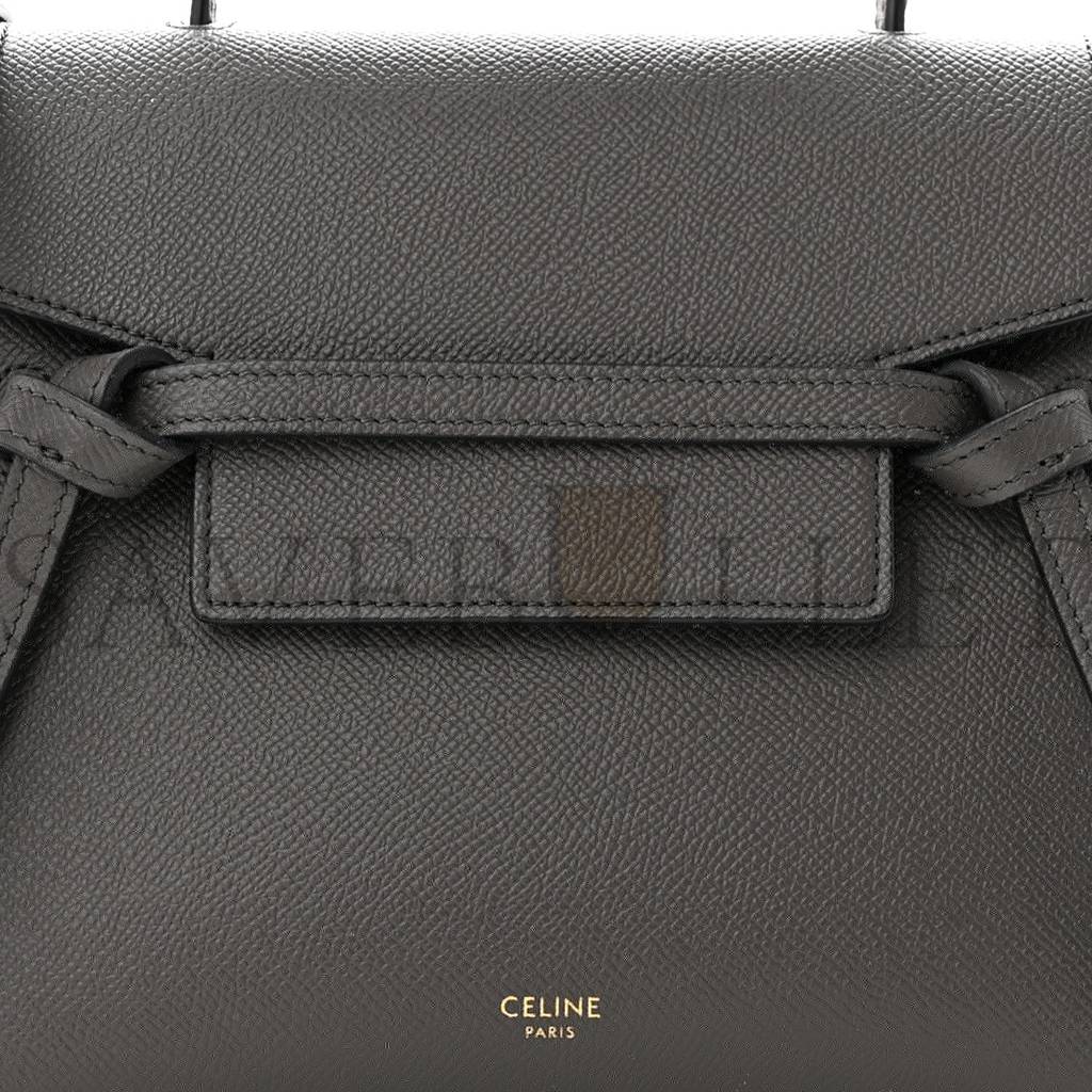 Ce1i*e GRAINED CALFSKIN NANO BELT BAG GREY (20*19*11cm) Master Quality