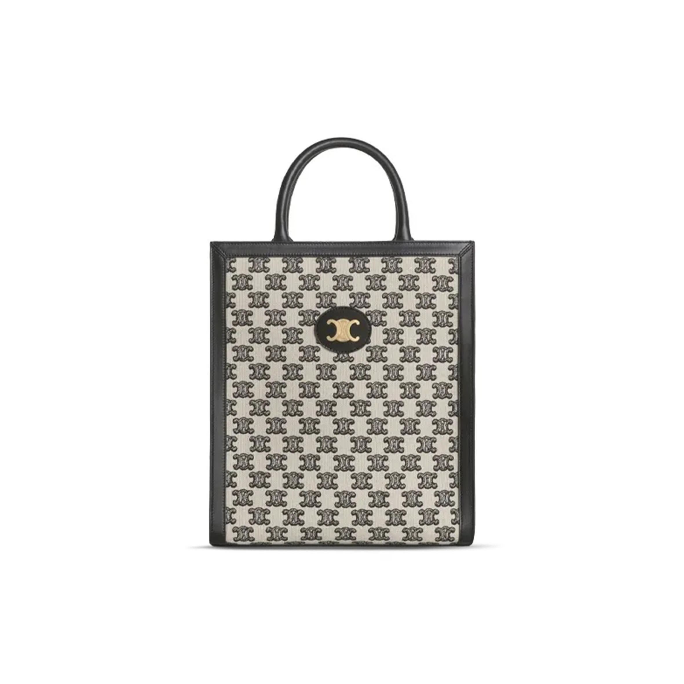 Ce1i*e MINI VERTICAL CABAS IN TRIOMPHE CANVAS WITH Ce1i*e PRINT 194352CS8.38NO (33*28.5*8cm) Master Quality