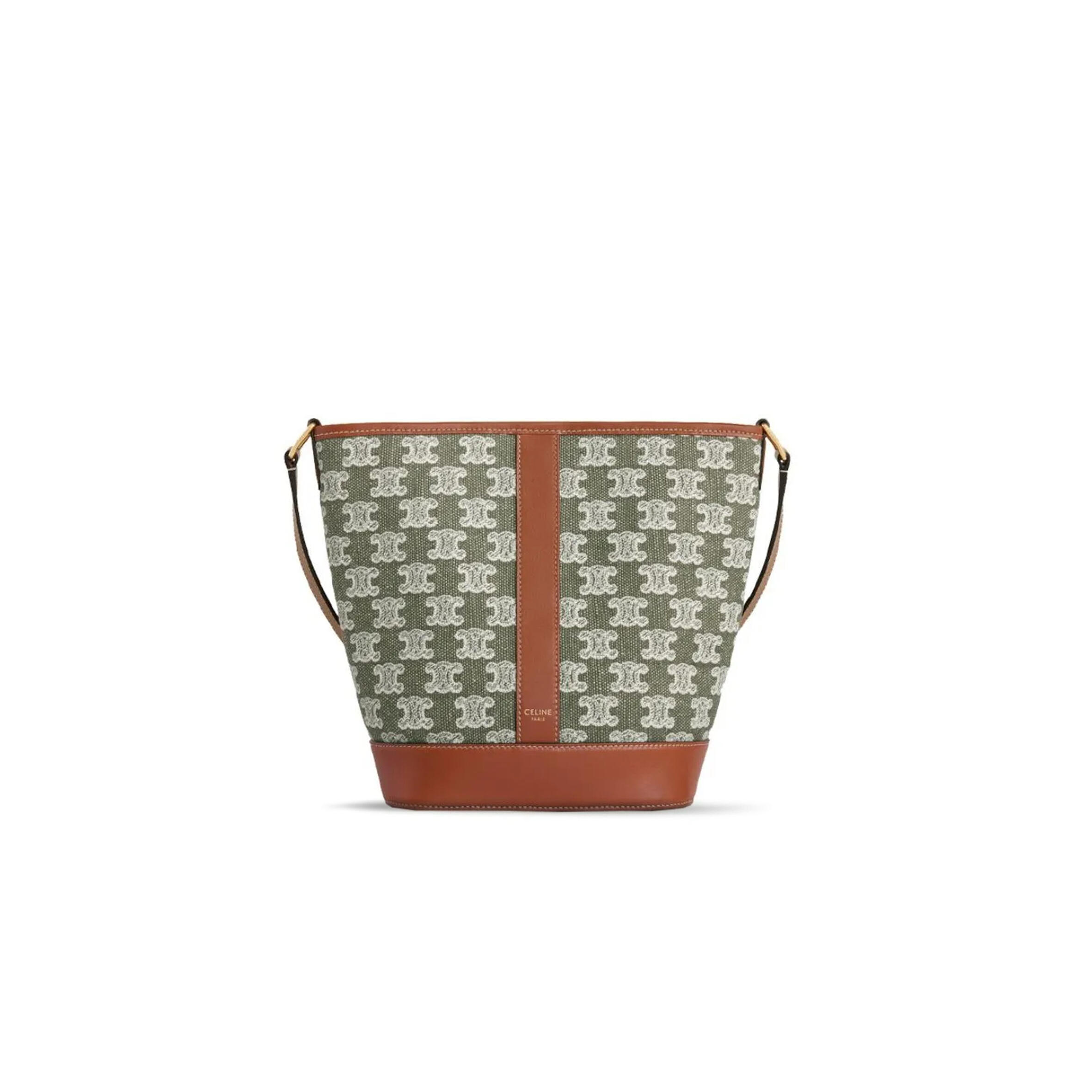 Ce1i*e SMALL BUCKET IN TRIOMPHE CANVAS AND CALFSKIN 191442CS8.15KH (30*22*13cm) Master Quality
