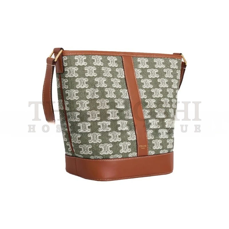 Ce1i*e SMALL BUCKET IN TRIOMPHE CANVAS AND CALFSKIN 191442CS8.15KH (30*22*13cm) Master Quality