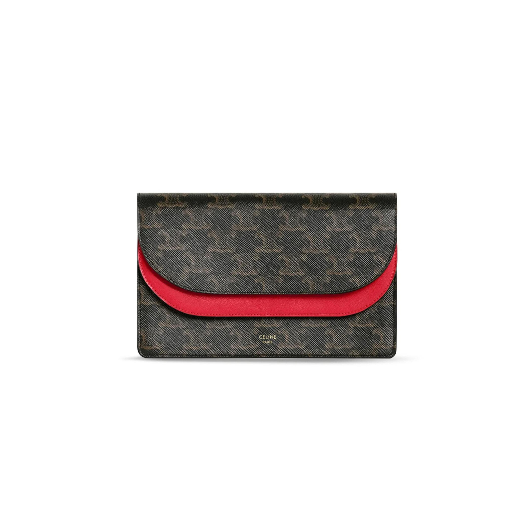 Ce1i*e CROSSBODY BAG IN TRIOMPHE CANVAS AND SMOOTH LAMBSKIN 10D852CIX.27ED (20*11.5cm) Master Quality