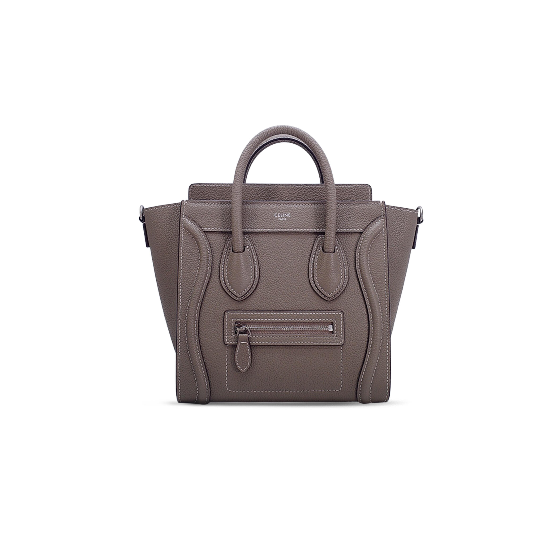 Ce1i*e TOTE IN LUGGAGE NANO PEBBLED CALFSKIN 168243DRU.38SV (20*20*10cm) Master Quality