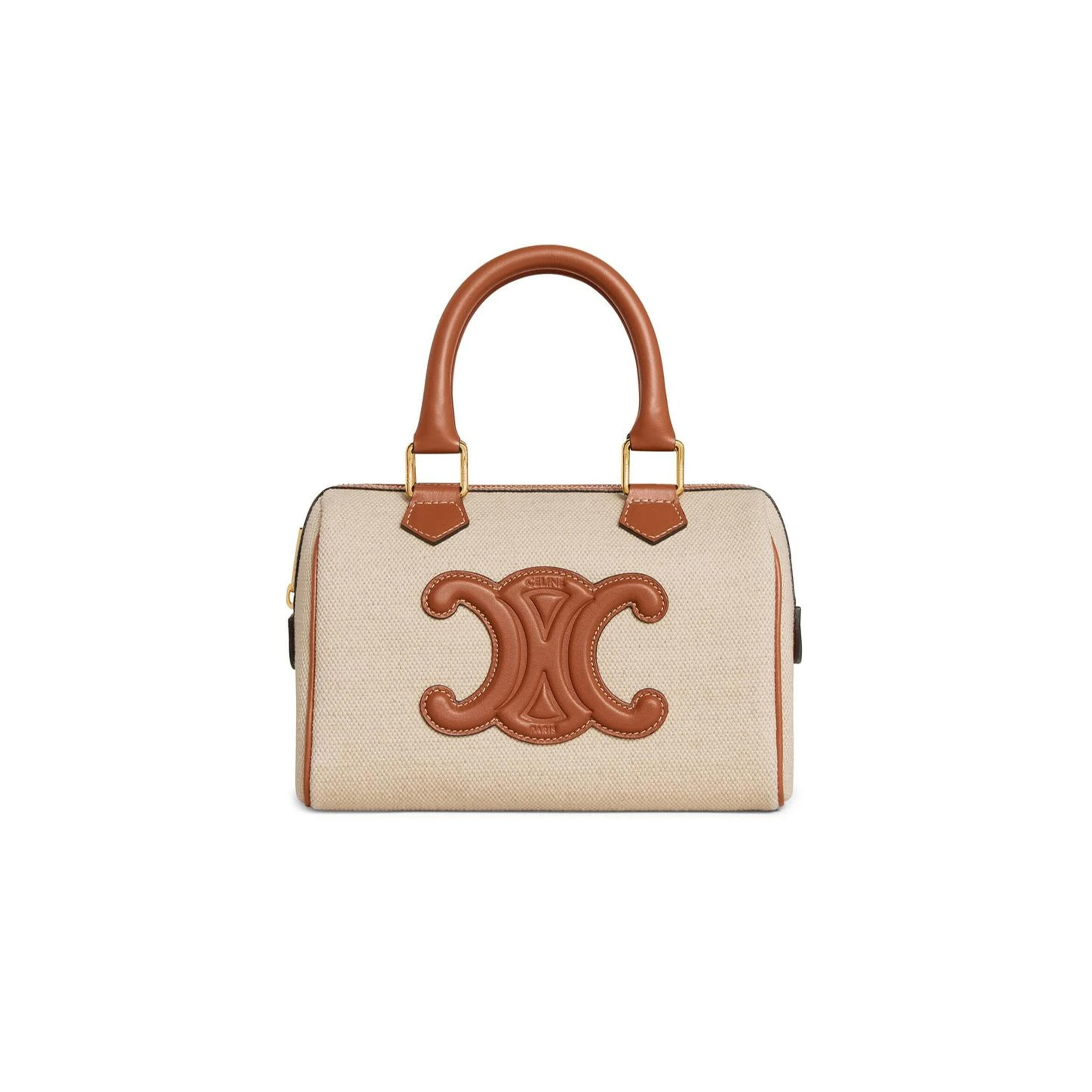 Ce1i*e SMALL BOSTON CUIR TRIOMPHE IN TEXTILE AND CALFSKIN 113773DU3.05LU (20*14*10cm) Master Quality