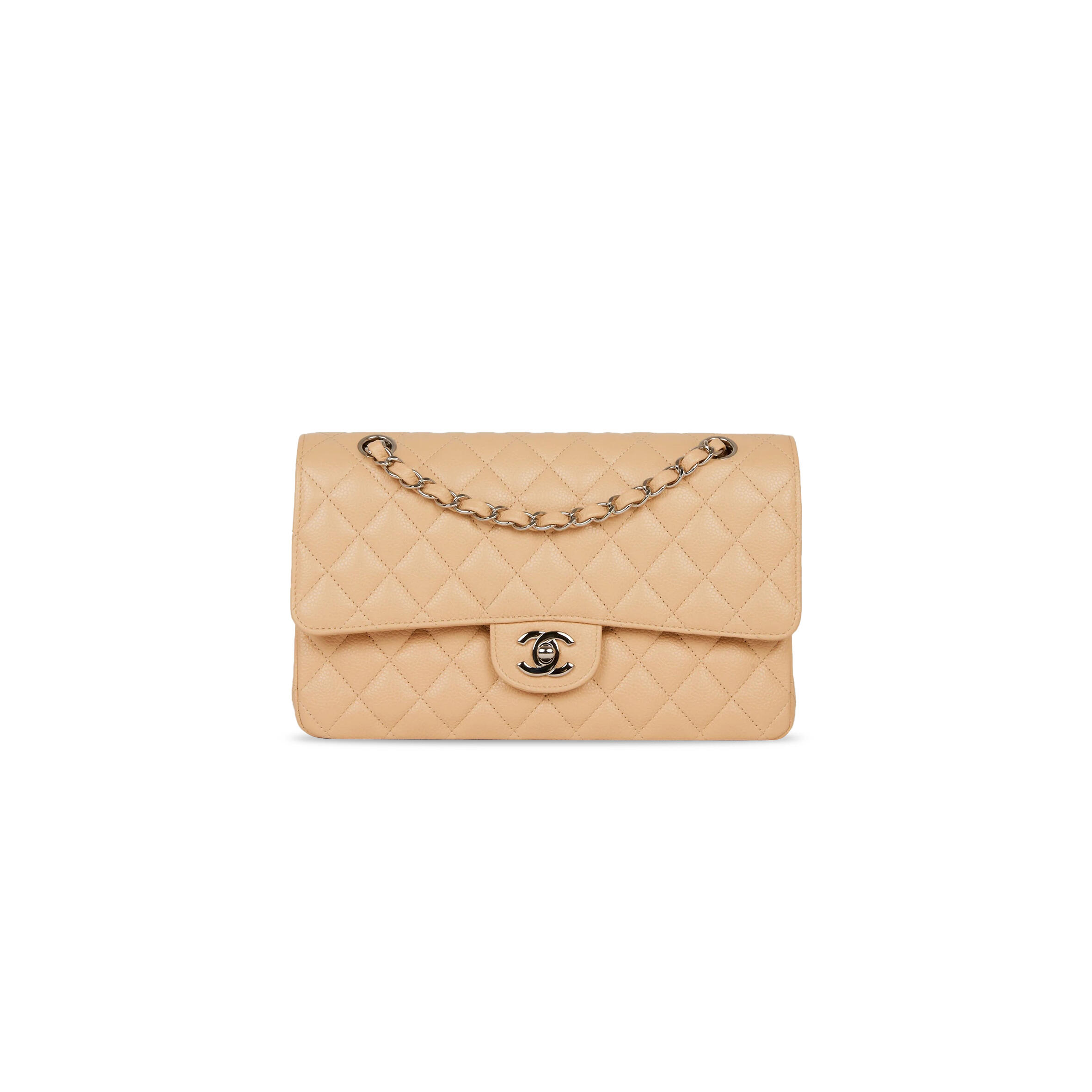 Ch**el CAVIAR QUILTED MEDIUM CLASSIC DOUBLE FLAP 1541024 (25*15*7cm) Master Quality