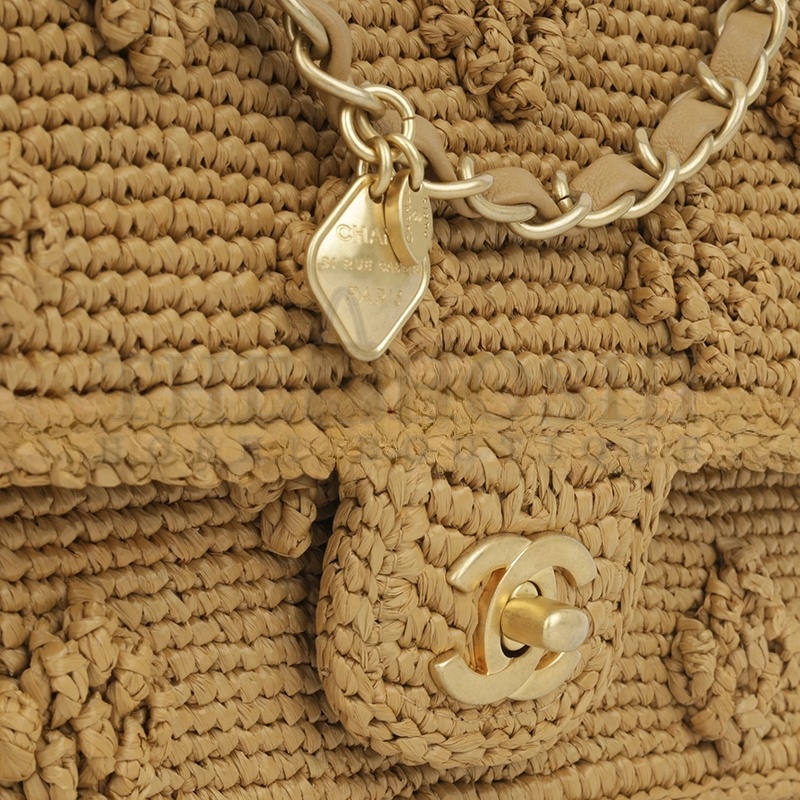 Ch**el SEASONAL RAFFIA FLAP AS4529 (22.5*13.5*7cm) Master Quality