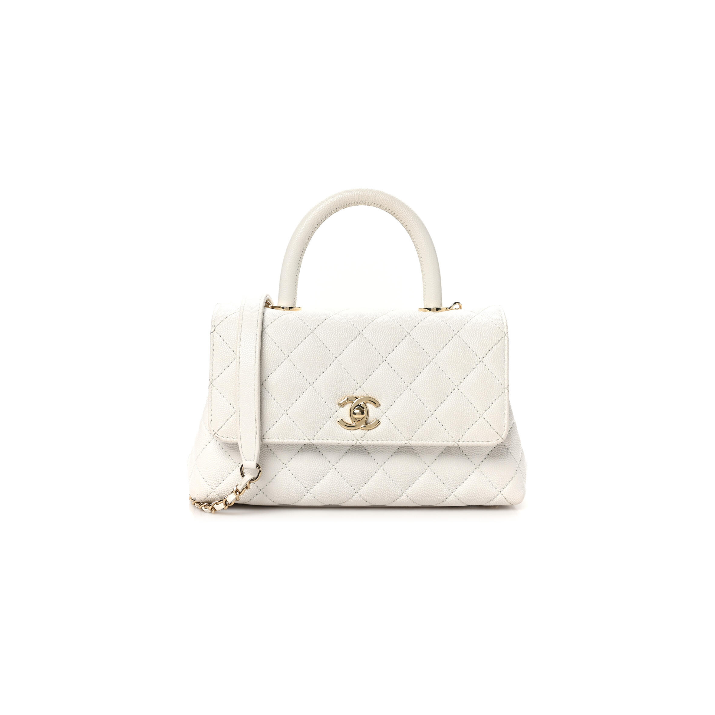 Ch**el CAVIAR QUILTED MINI COCO HANDLE FLAP A92990 (23*14*9cm) Master Quality