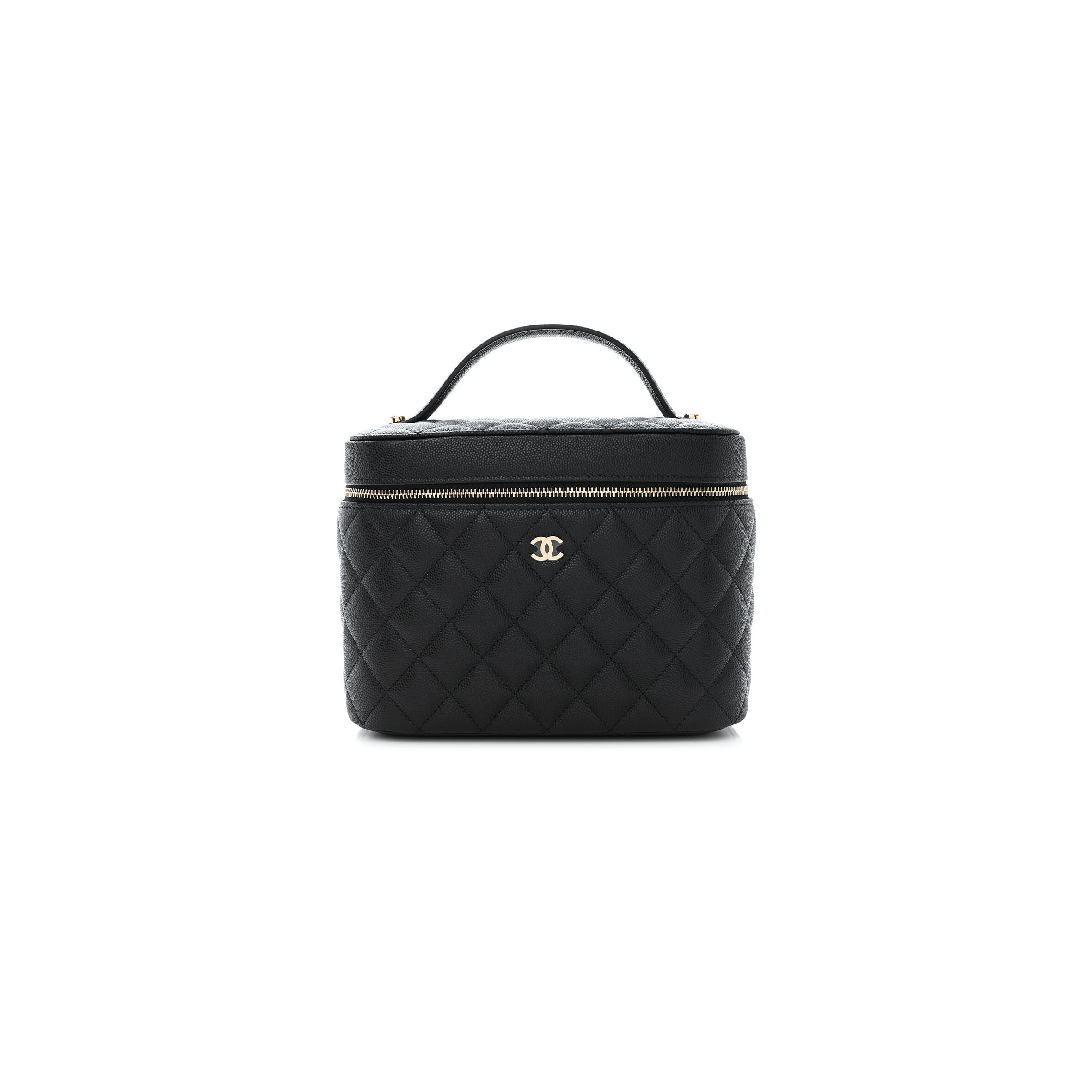 Ch**el CAVIAR QUILTED LARGE VANITY POUCH 1396375 (20*15*13cm) Master Quality