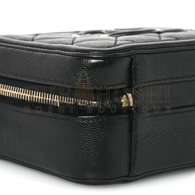 Ch**el CAVIAR QUILTED SMALL CC FILIGREE VANITY CASE 1585770 (16*12*7cm) Master Quality