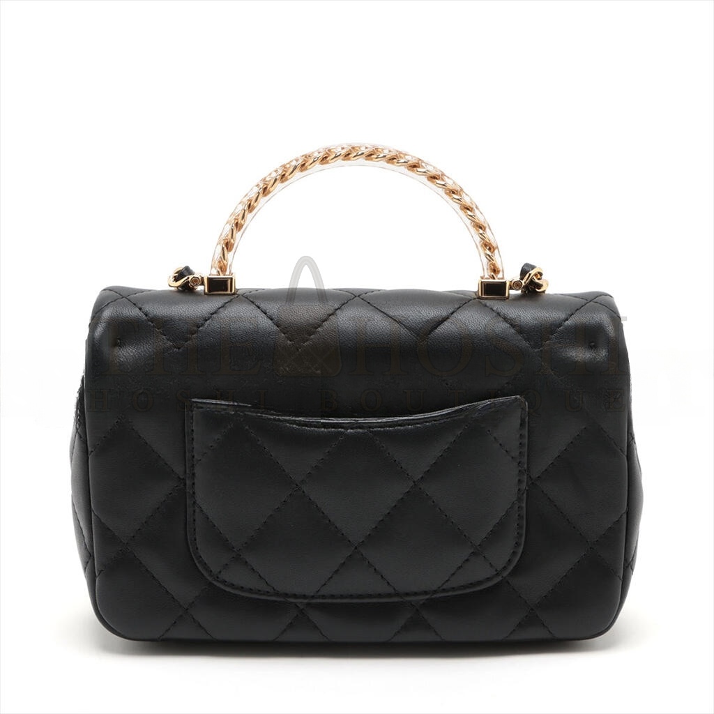 Ch**el MINI MATRASSE 2WAY SHOULDER BAG TOP HANDLE BLACK G GOLD AS4847 (19*12*6cm) Master Quality