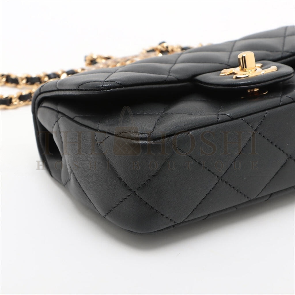 Ch**el MINI MATRASSE 2WAY SHOULDER BAG TOP HANDLE BLACK G GOLD AS4847 (19*12*6cm) Master Quality