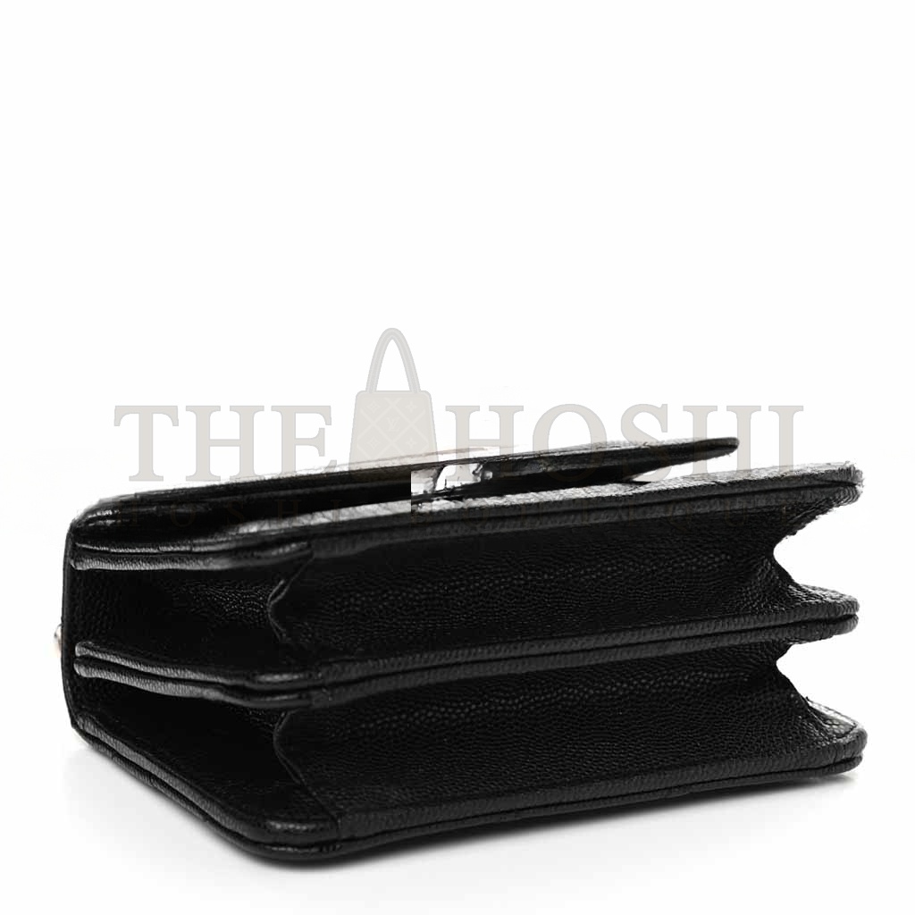 Ch**el CAVIAR QUILTED PICK ME UP CLUTCH WITH CHAIN BLACK (13*9.5*6cm) Master Quality