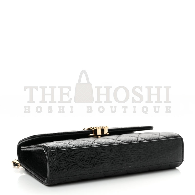 Ch**el CAVIAR QUILTED CHAIN TOP HANDLE WITH CHAIN BLACK (18*10*4cm) Master Quality