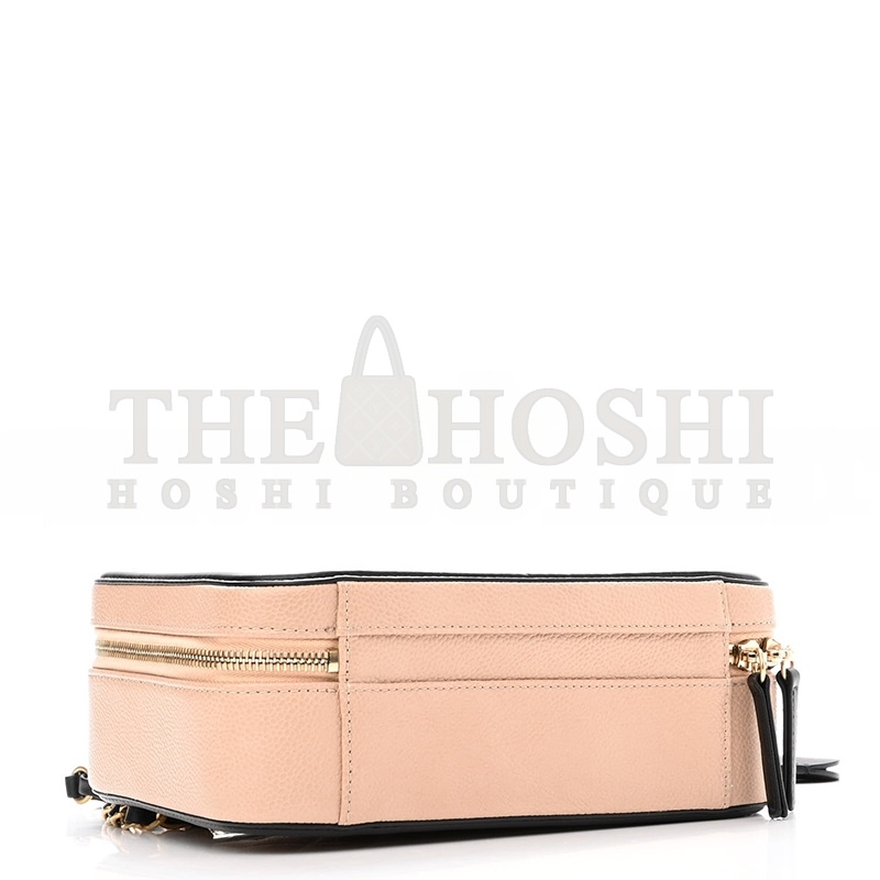 Ch**el CAVIAR QUILTED MEDIUM CC FILIGREE VANITY CASE BEIGE BLACK (20*15*8cm) Master Quality