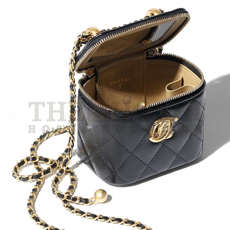 Ch**el SMALL VANITY WITH CHAIN SHINY CALFSKIN AP2292 (11*8.5*7cm) Master Quality