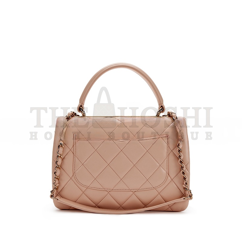 Ch**el QUILTED LAMBSKIN SMALL TRENDY CC TOP HANDLE FLAP BAG GOLD HARDWARE  (25*17*9cm) Master Quality