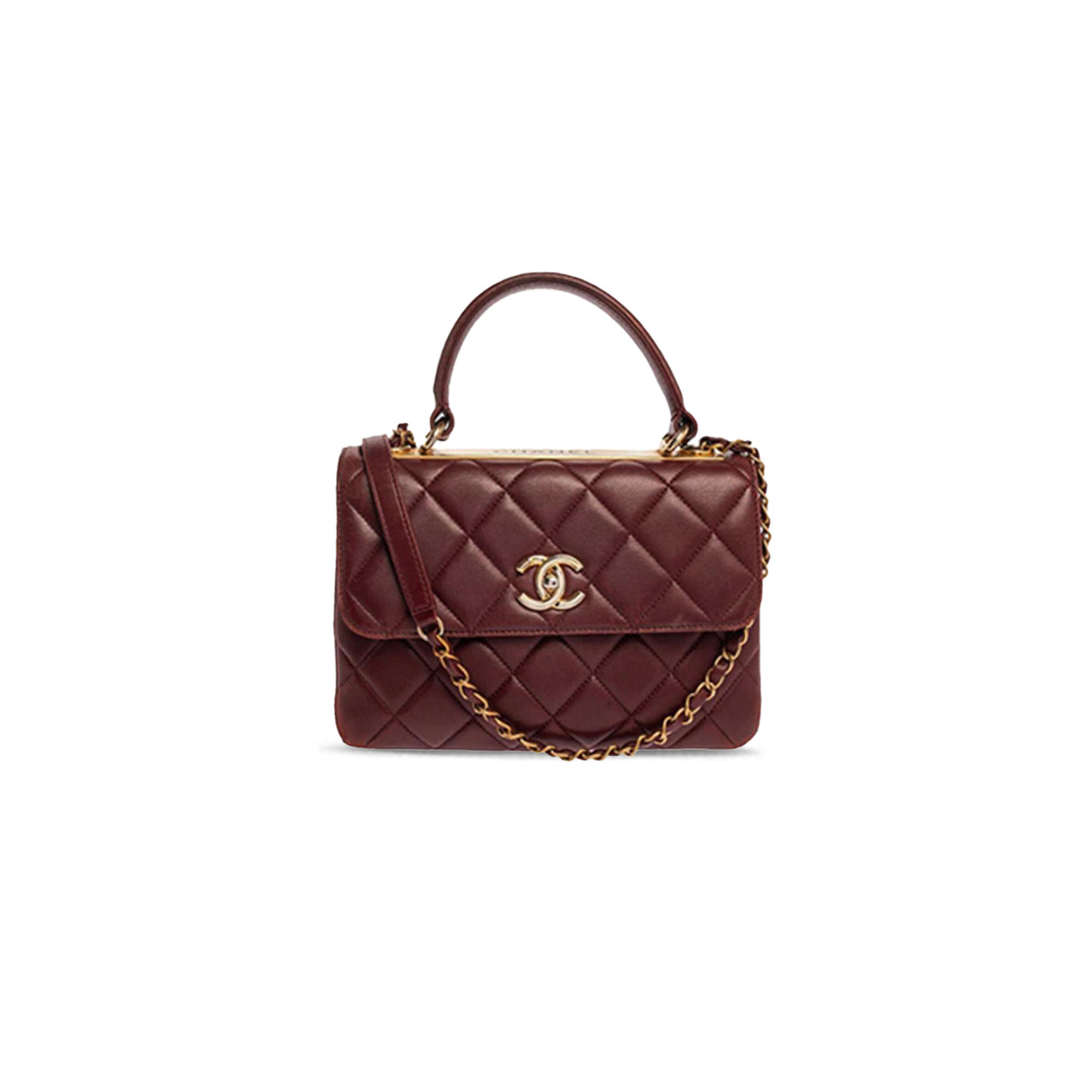 Ch**el QUILTED LAMBSKIN SMALL TRENDY CC TOP HANDLE FLAP BAG (25*17*9cm) Master Quality