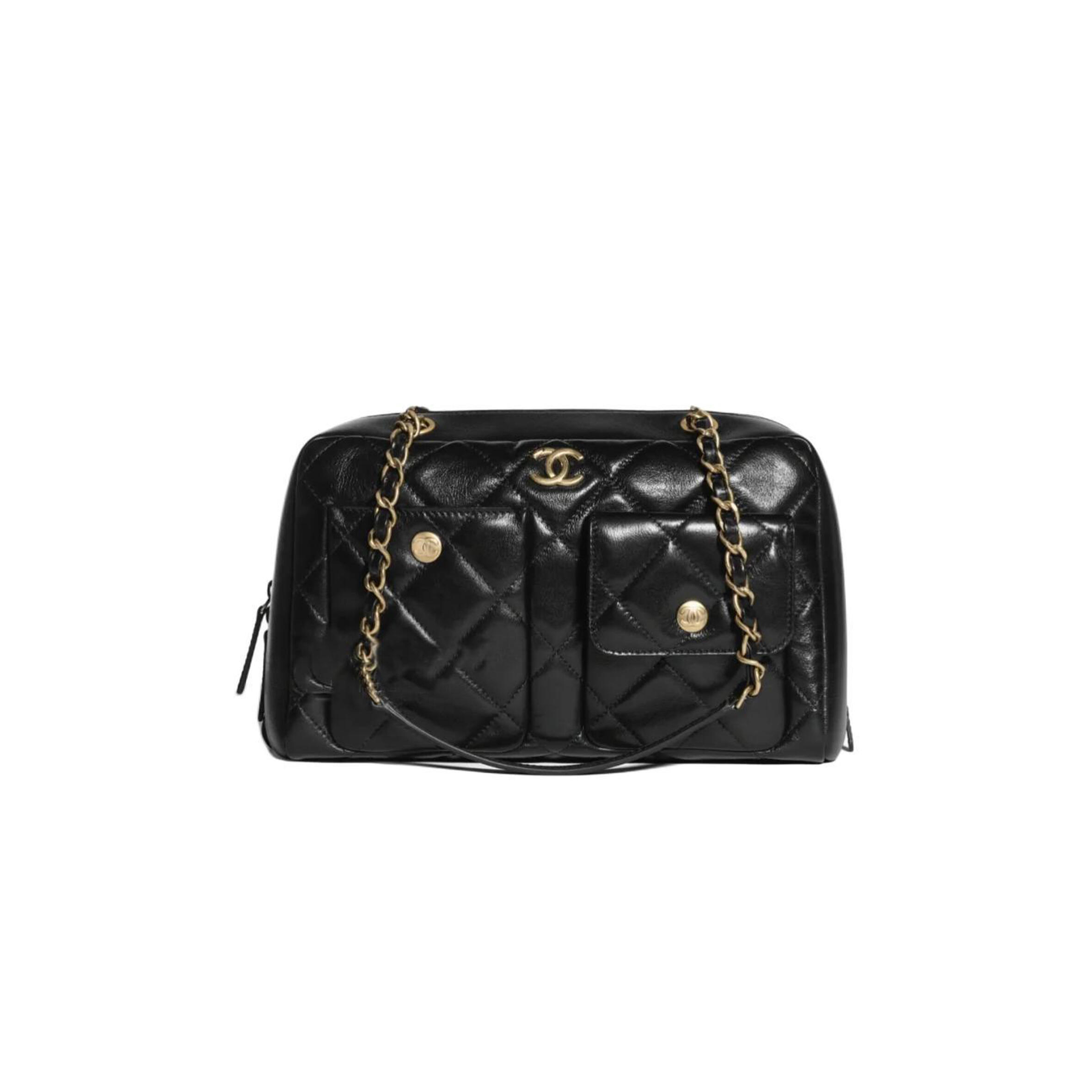 Ch**el CALFSKIN CROSSBODY BAG SHOULDER BAG WOMEN'S BLACK AS4933 (32*19*11cm) Master Quality