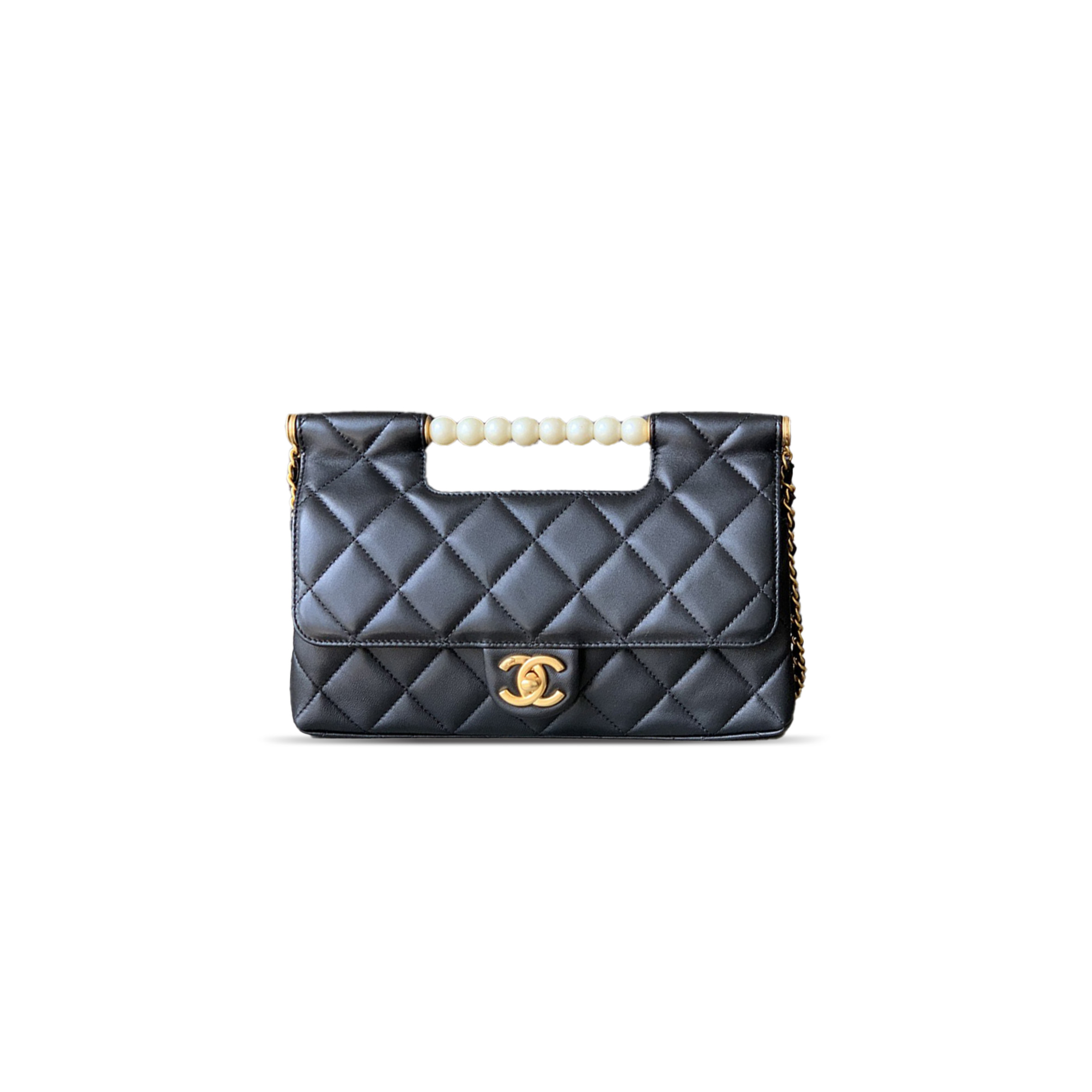 Ch**el PEARL HANDLE EVENING CHAIN BAG AS5412 (25*17.5*7cm) Master Quality