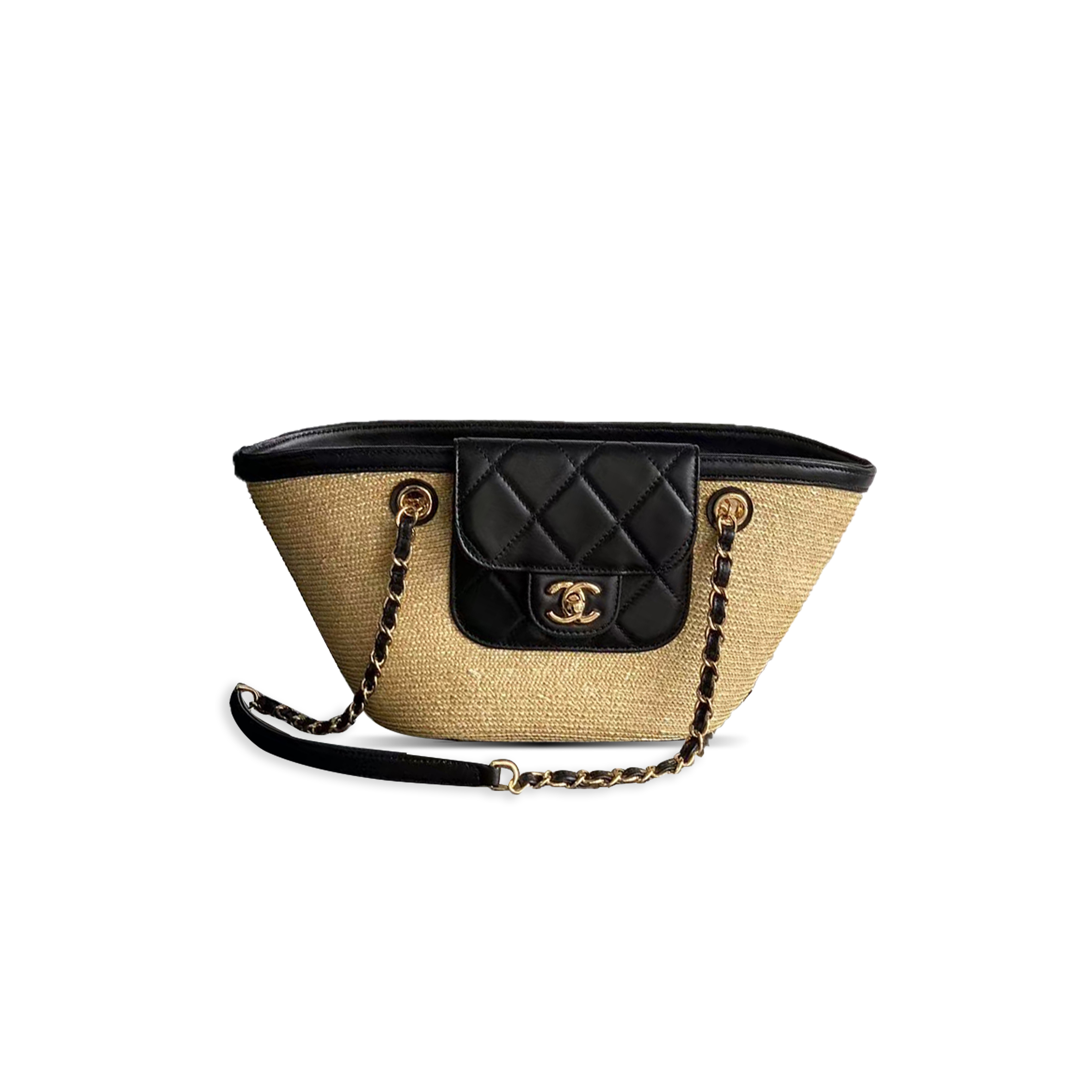 Ch**el LARGE WOVEN BASKET SHOPPING BAG (39*22*14cm) Master Quality