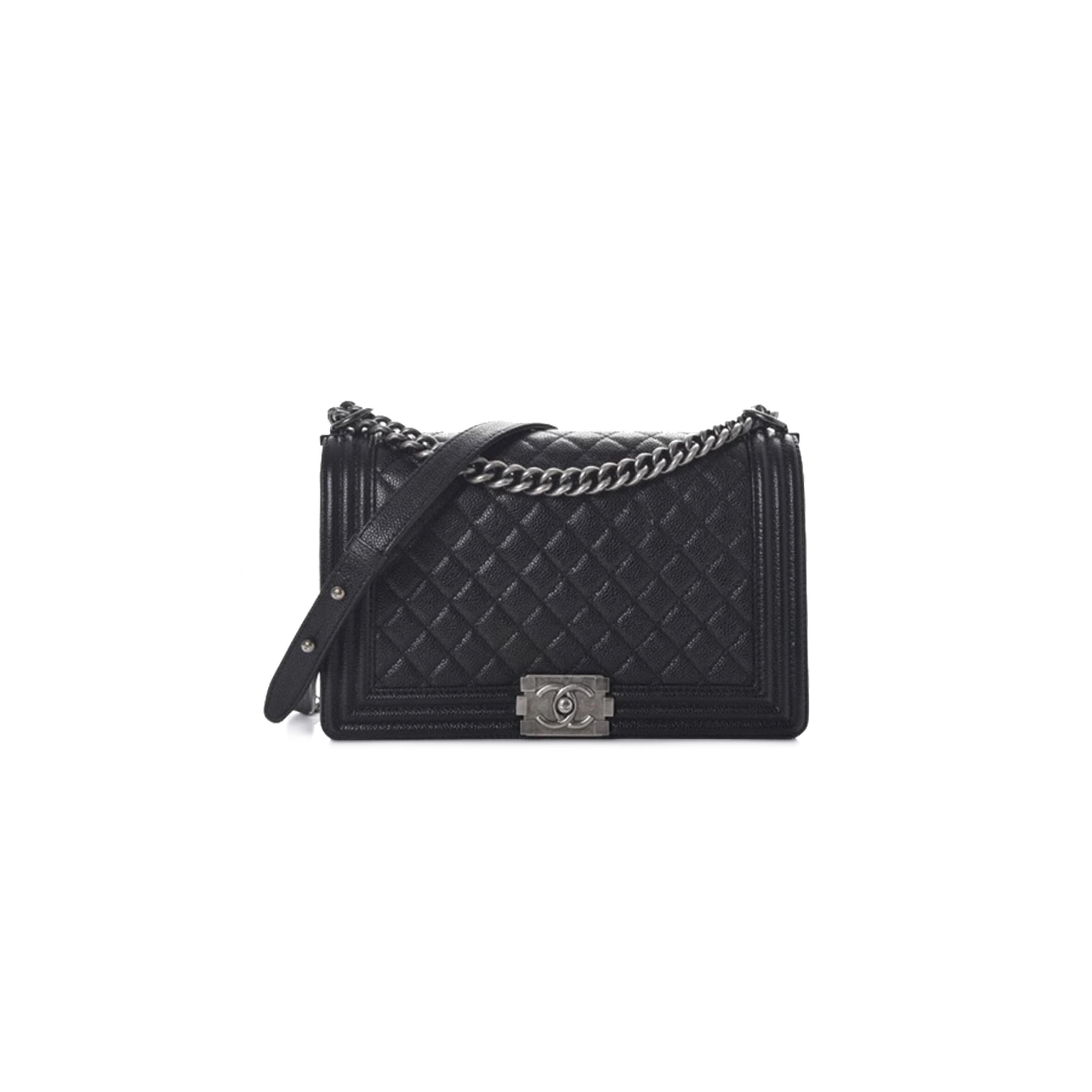 Ch**el CAVIAR LARGE QUILTED BOY FLAP BLACK A92193 Y83338 94305 (28*17.5*7.5cm) Master Quality