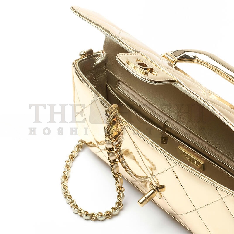 Ch**el LARGE FLAP BAG WITH TOP HANDLE AS5807 (30*12.5*5cm) Master Quality
