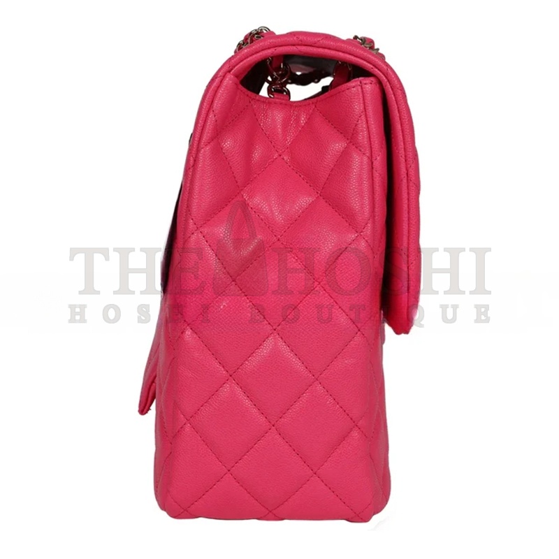 Ch**el XXL FLAP BAG FUCHSIA SHINY CAVIAR LIGHT GOLD HARDWARE BAG (41*28*11cm) Master Quality