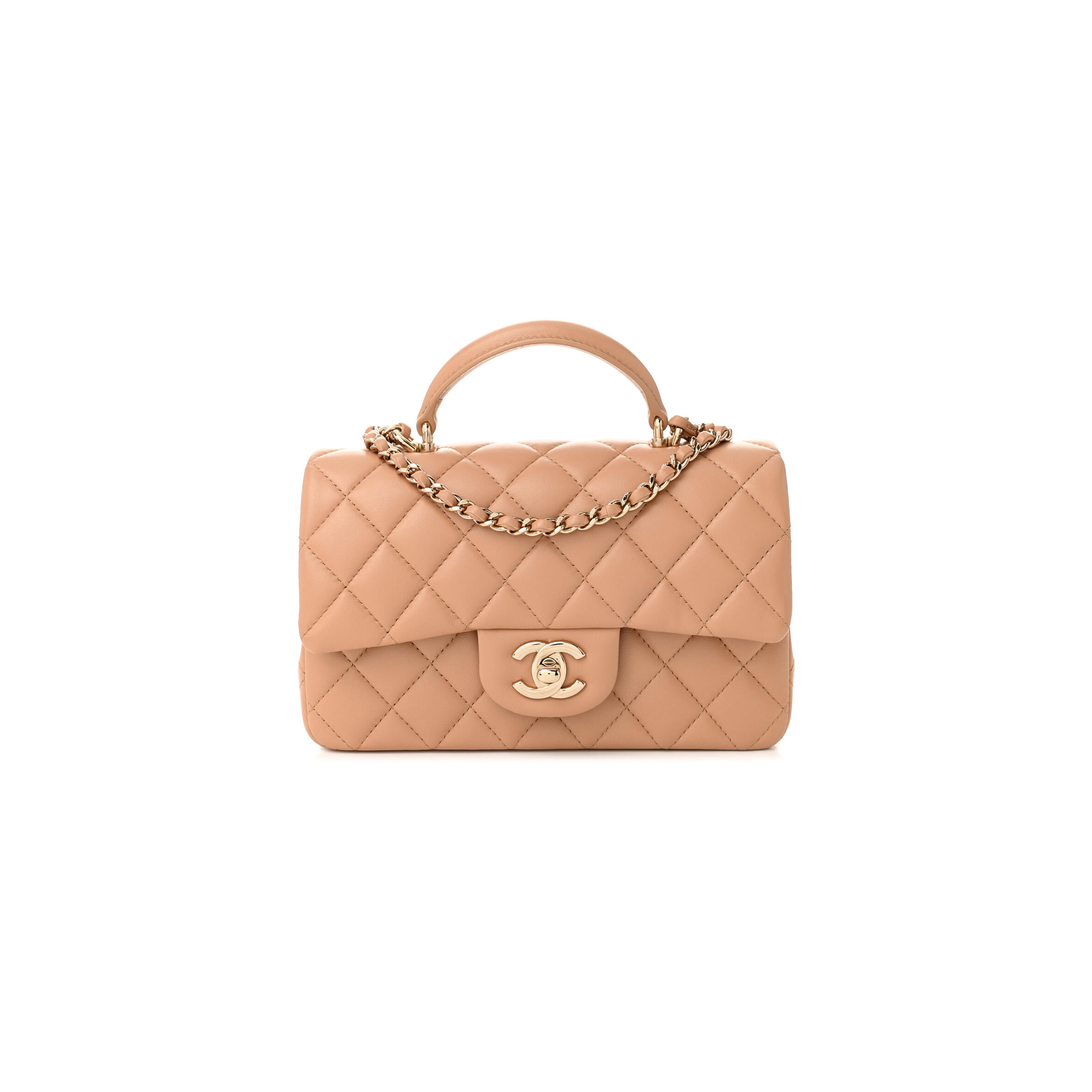 Ch**el MINI TOP HANDLE FLAP 1650113 (19*13*6cm) Master Quality