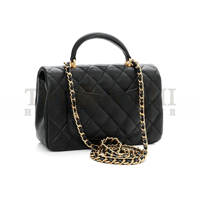 Ch**el CAVIAR QUILTED MINI TOP HANDLE FLAP 1224315 (20*12*7cm) Master Quality