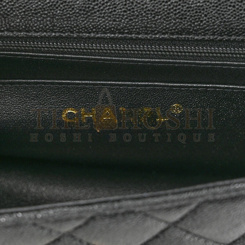 Ch**el CAVIAR QUILTED MINI TOP HANDLE FLAP 1224315 (20*12*7cm) Master Quality