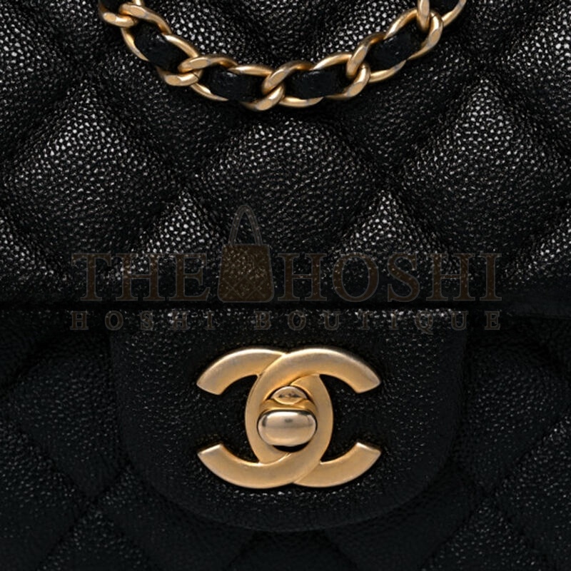 Ch**el CAVIAR QUILTED MINI TOP HANDLE FLAP 1104674 (20*12*7cm) Master Quality