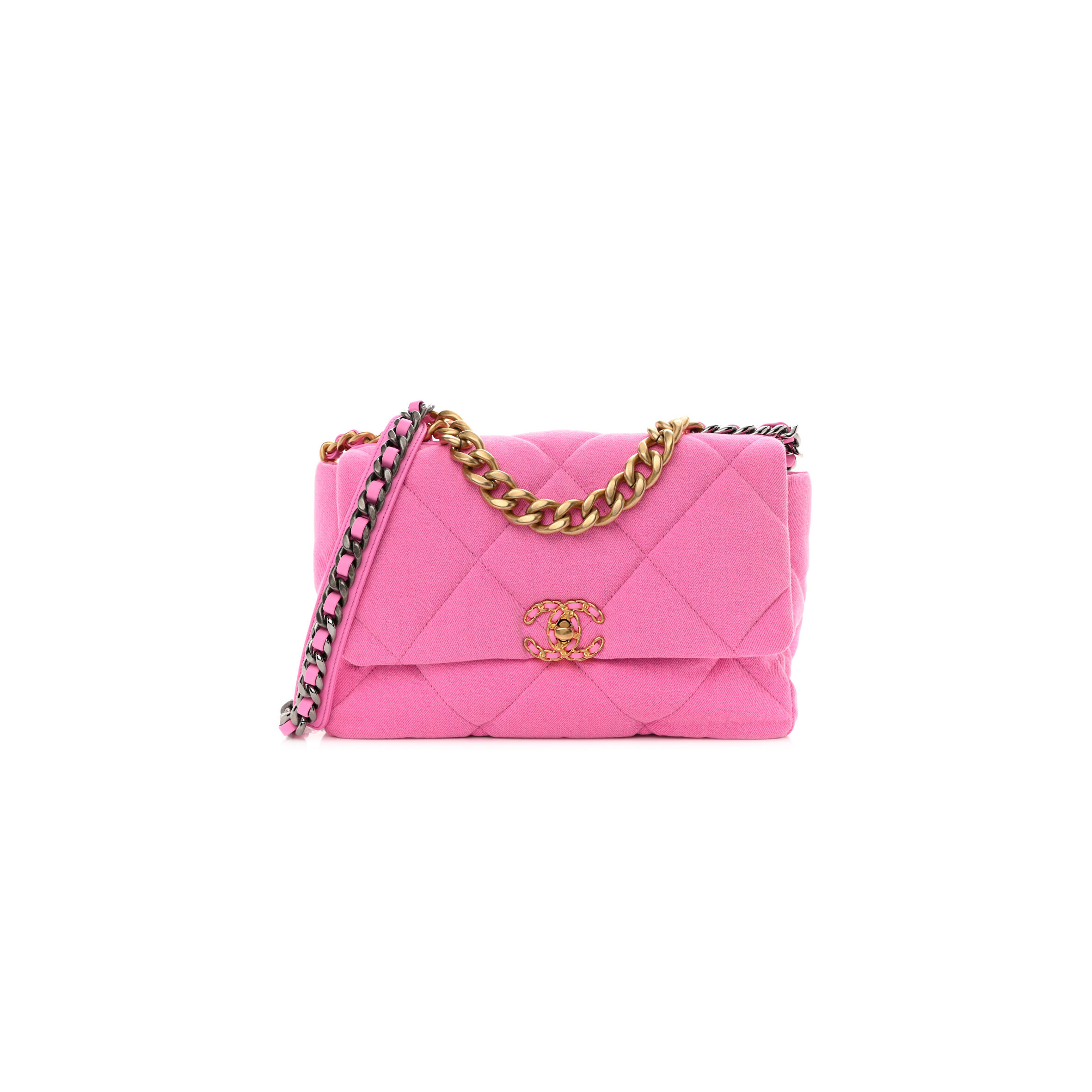 Ch**el DENIM QUILTED LARGE Ch**el 19 FLAP 1030020 (30*20*10cm) Master Quality