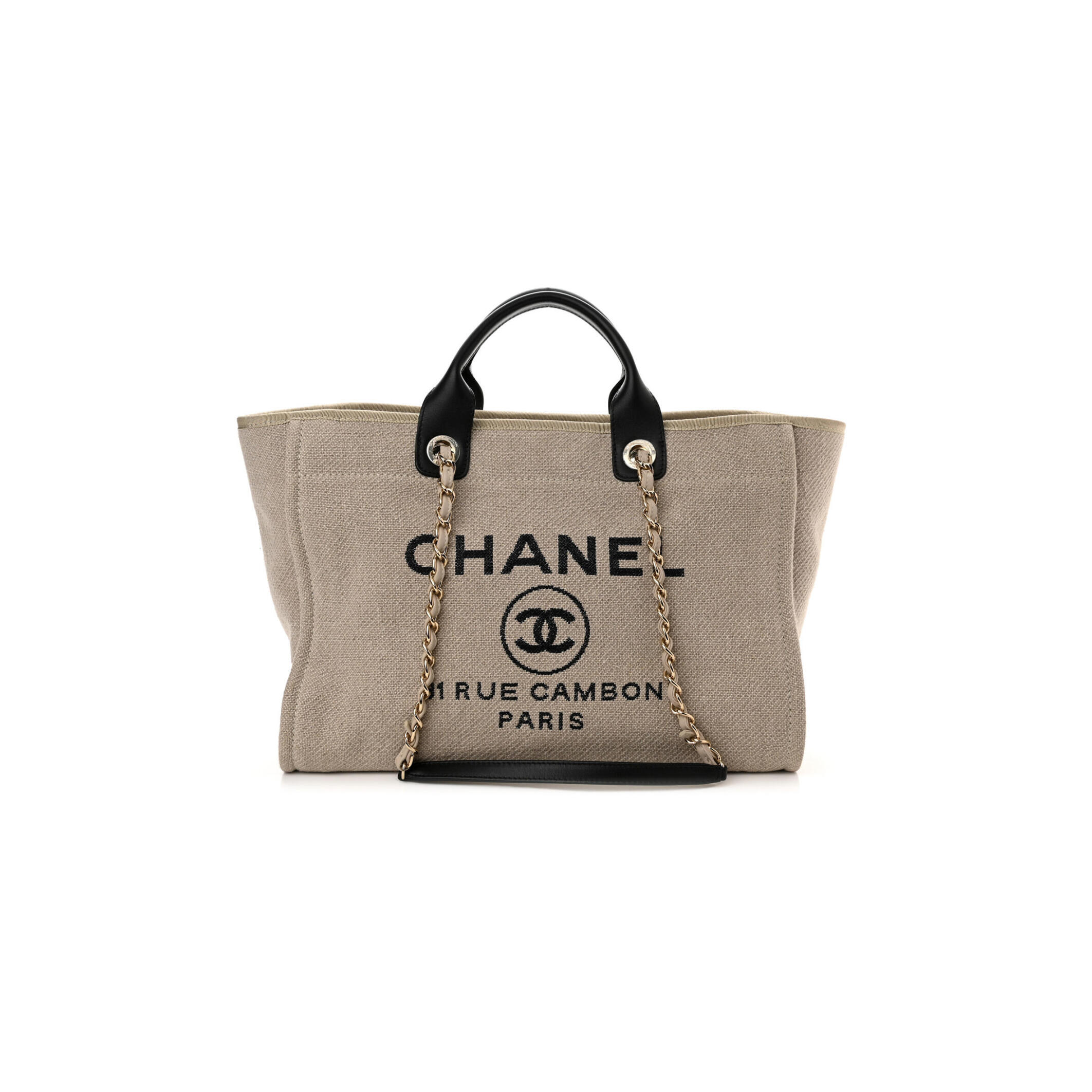 Ch**el MIXED FIBERS MEDIUM DEAUVILLE TOTE 1189087 (38*28*20cm) Master Quality