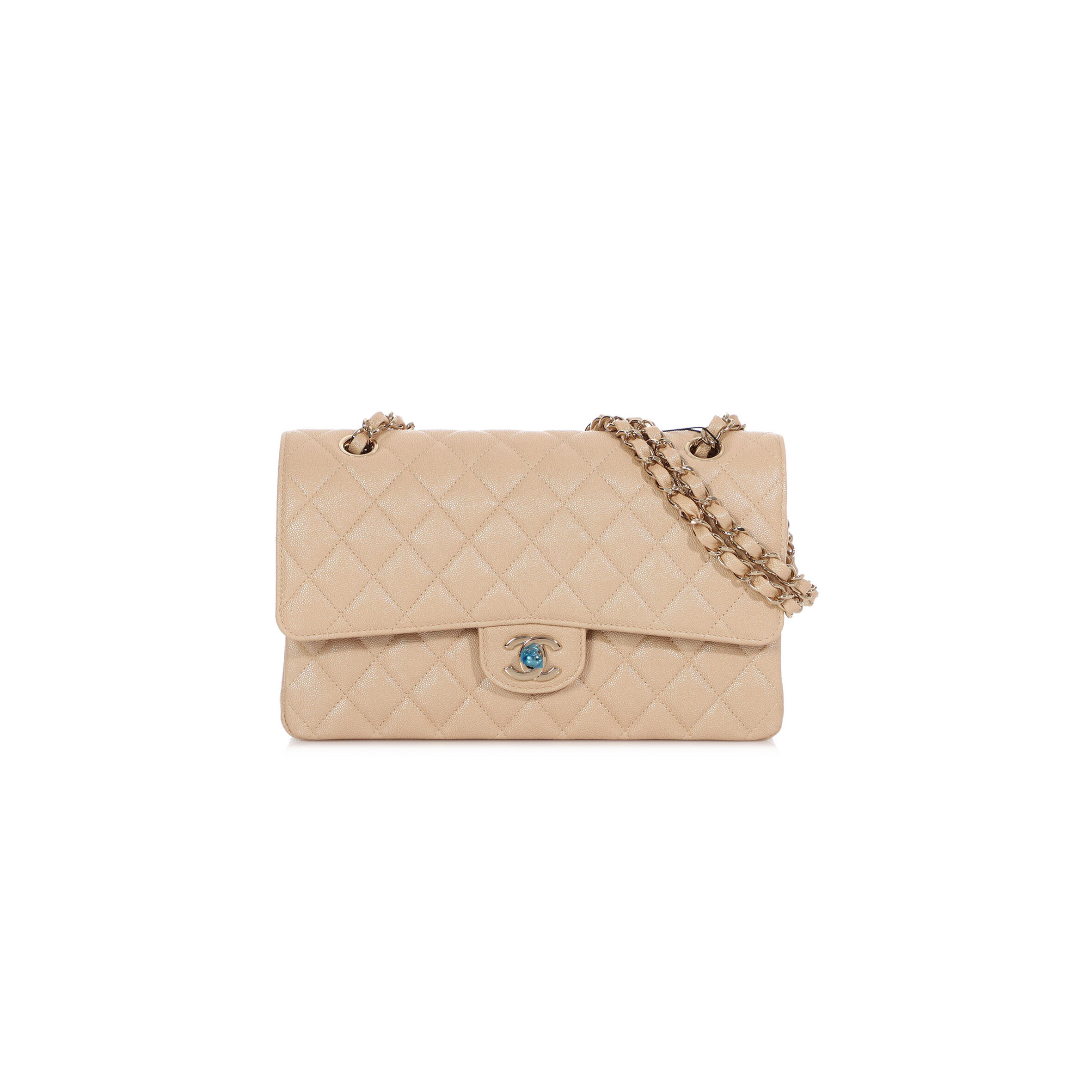 Ch**el CAVIAR QUILTED MEDIUM CLASSIC DOUBLE FLAP 1420102 (25*15*7cm) Master Quality