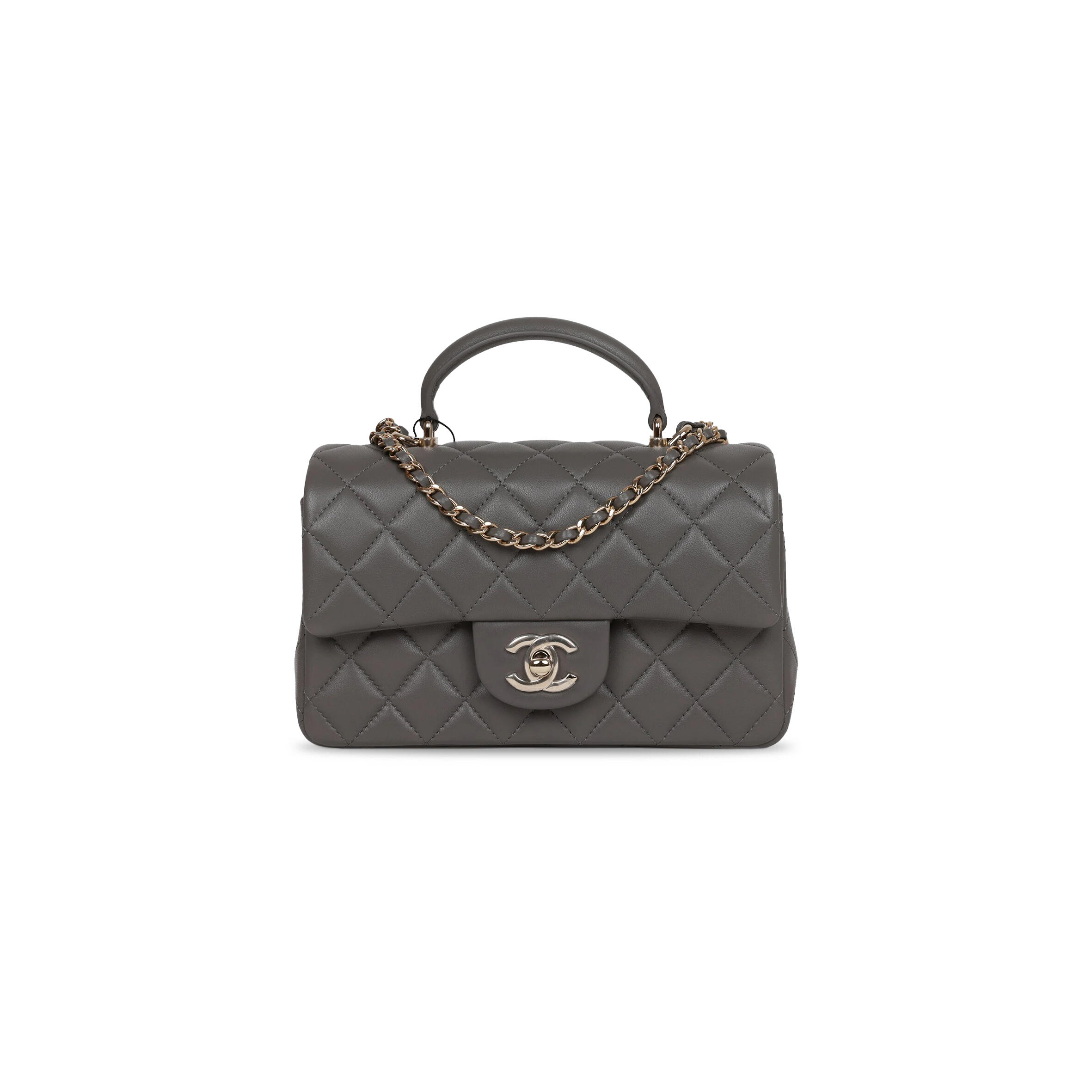 Ch**el MINI FLAP BAG WITH TOP HANDLE 1402157 (22*15*8cm) Master Quality