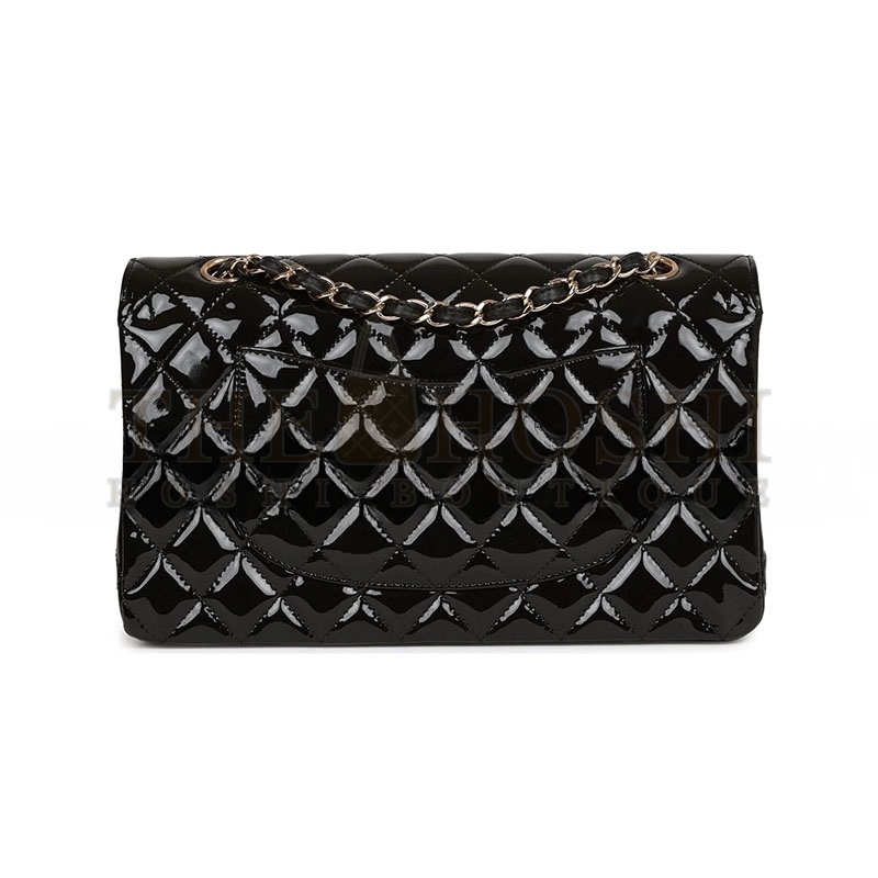 Ch**el PATENT CALFSKIN QUILTED MEDIUM CLASSIC FLAP 1300265 (25*15*7cm) Master Quality