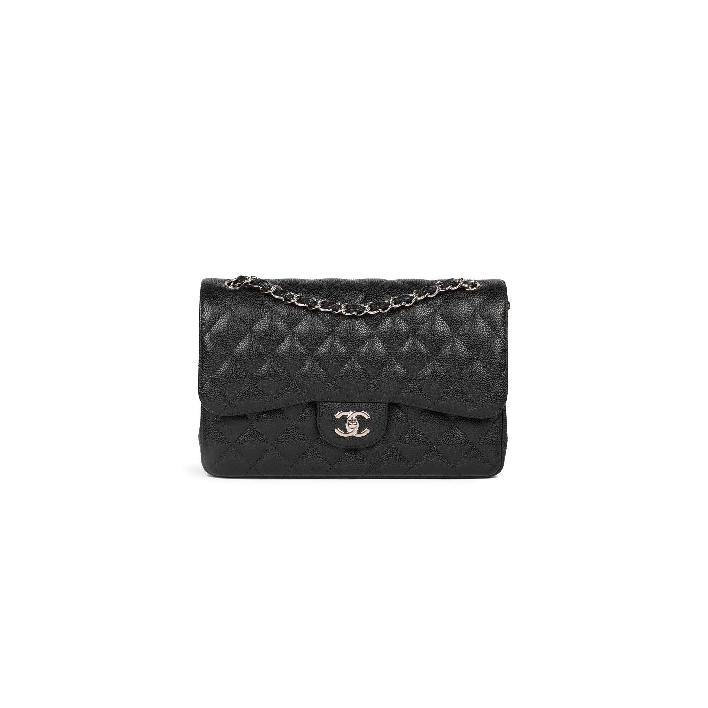 Ch**el CAVIAR QUILTED JUMBO CLASSIC DOUBLE FLAP BAG 1714520 (30*20*10cm) Master Quality