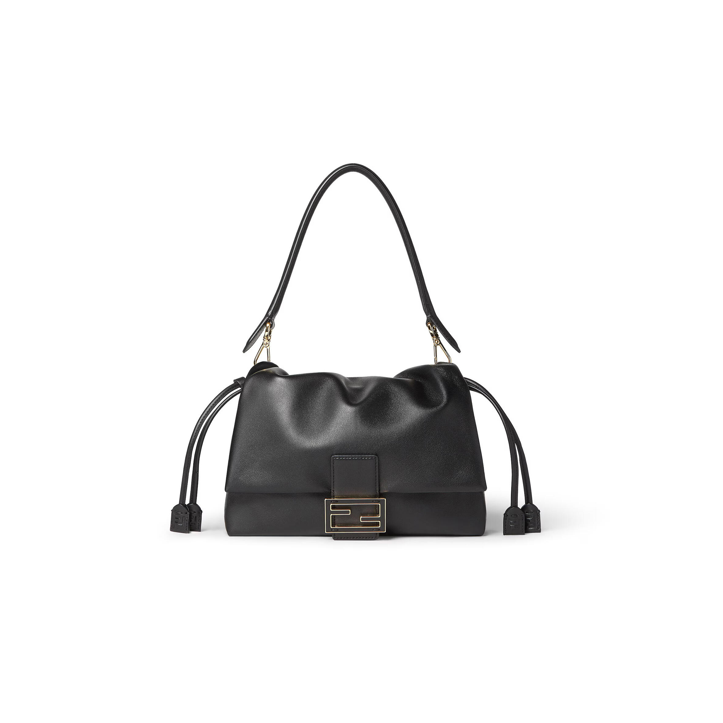 F**di MAMMA BAGUETTE MEDIUM BLACK NAPPA LEATHER BAG 8BR833AQ0DF0KUR (26.5*18*8.5cm) Master Quality