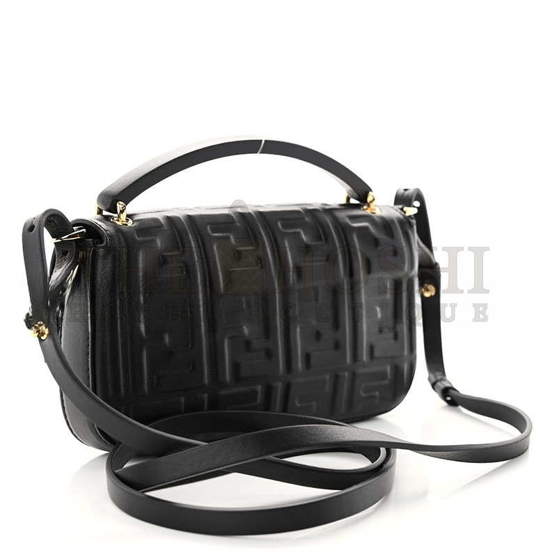 F**di NAPPA FF 1974 EMBOSSED PHONE BAGUETTE BLACK (18.5*10*2.5cm) Master Quality