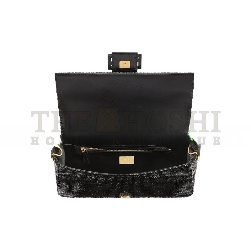 F**di BEADED BAGUETTE BLACK SHOULDER BAG 8BR600AM2LF0KUR (27*15*6cm) Master Quality