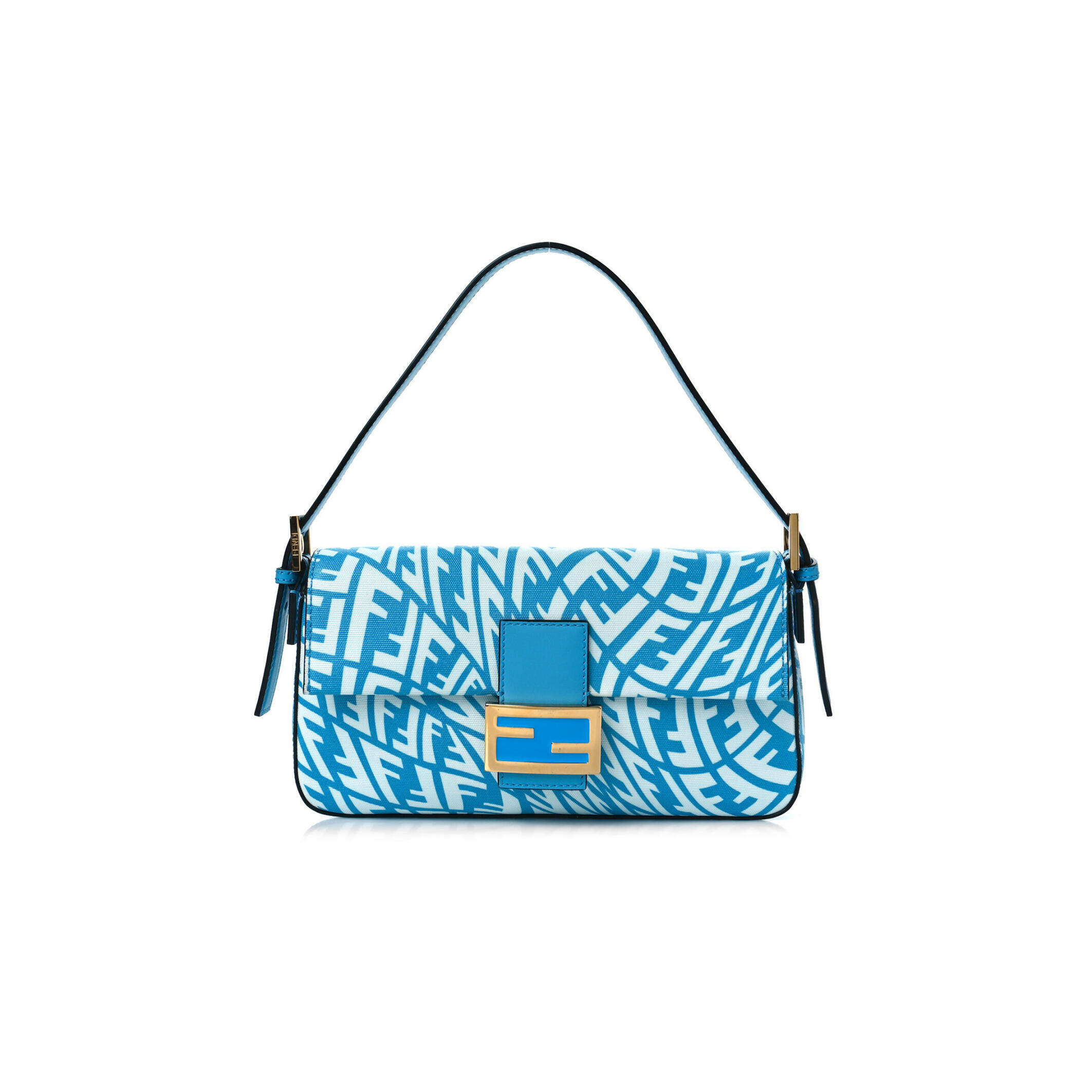 F**di BAGUETTE 1997 BAG VERTIGO ZUCCA COATED CANVAS BLUE 8BR792AFL1F1E8L (28*13.5*6cm) Master Quality