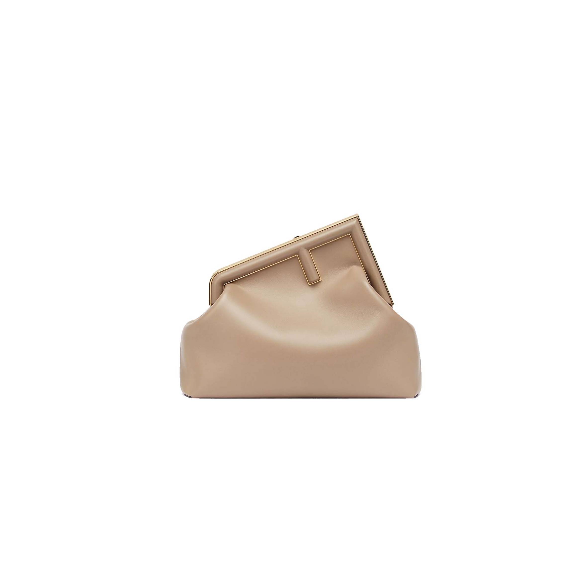 F**di FIRST MEDIUM - DOVE GRAY LEATHER BAG 8BP127ABVEF0E65 (32.5*23.5*15cm) Master Quality